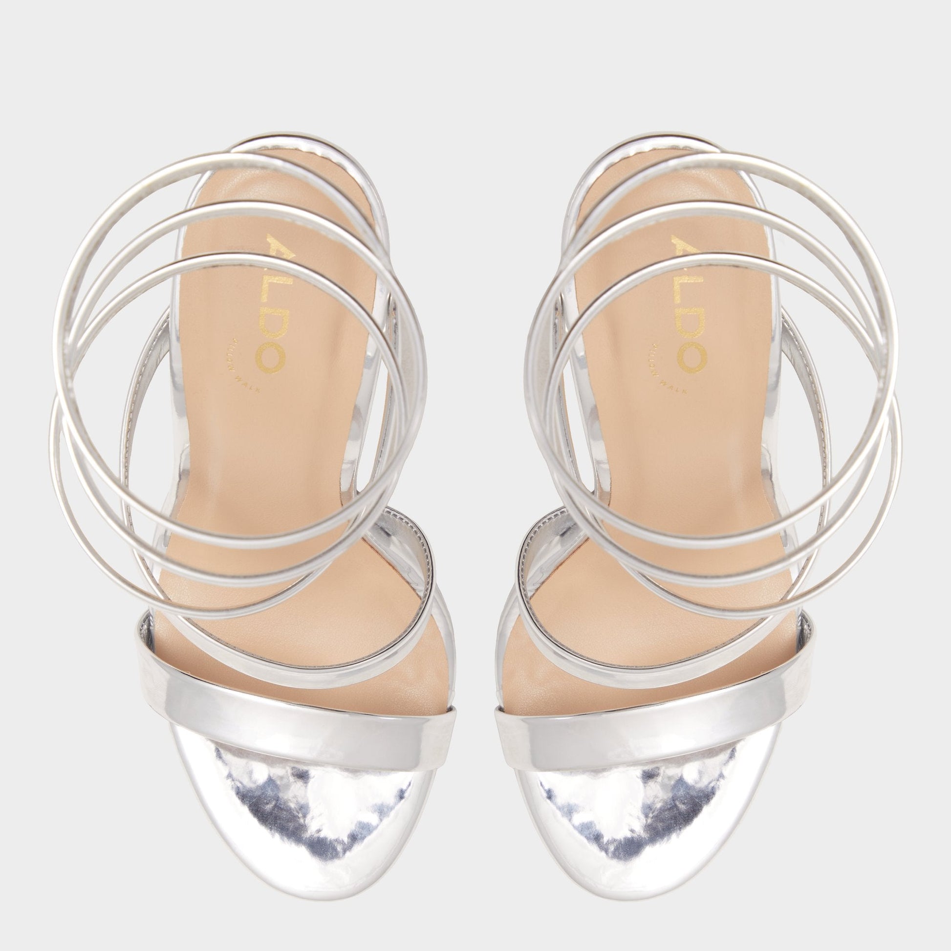 Aldo Katswirl in Silver - Strappy sandal, Stiletto platform Women