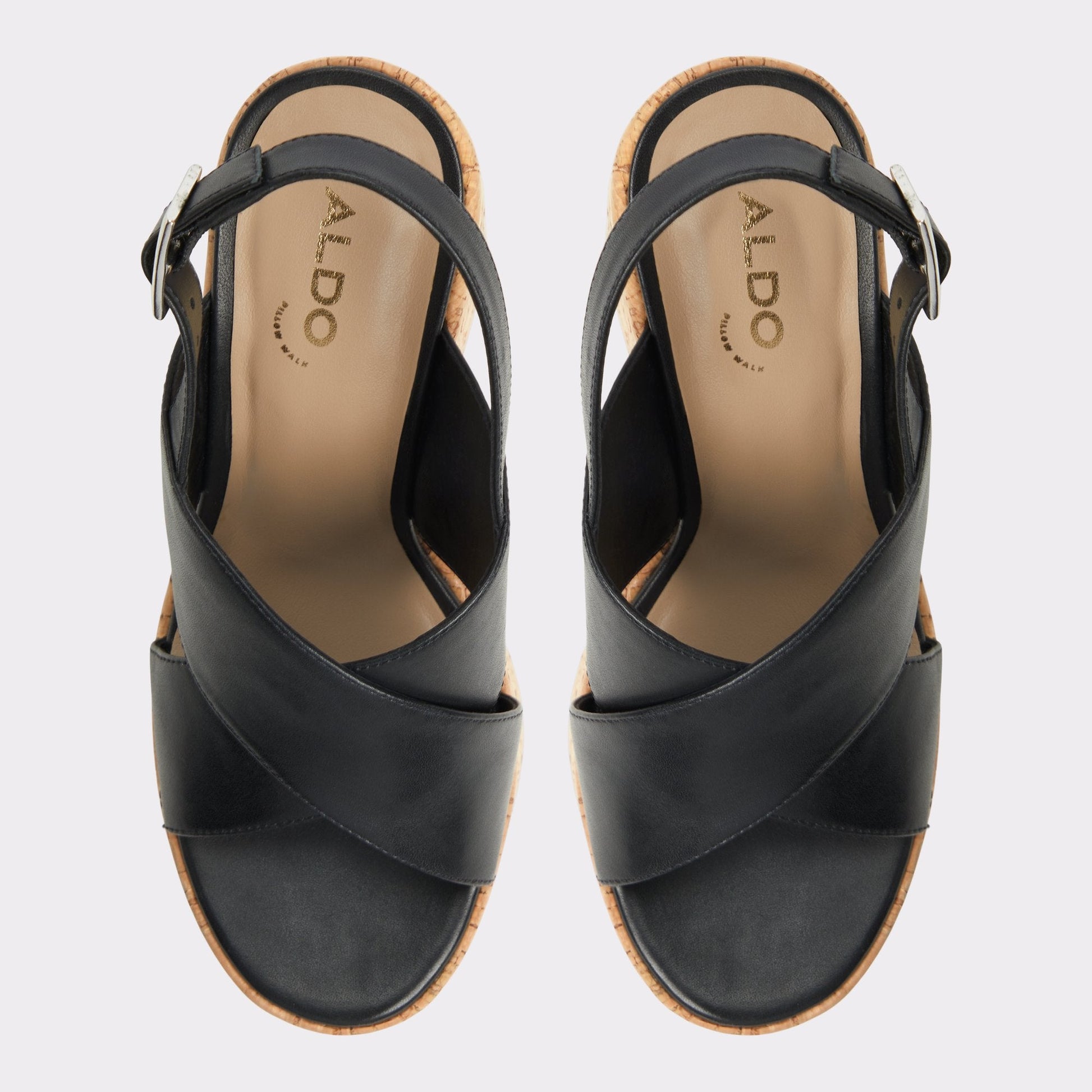 Aldo Sandcastle Black Women's Platform sandals - Strappy wedge sandal Women