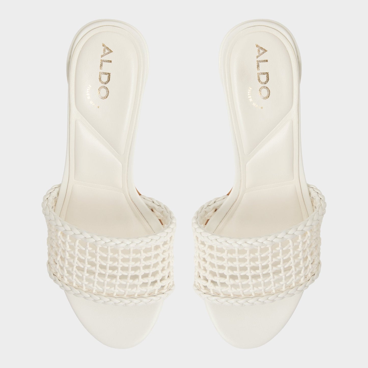Aldo Beachdate White/Bone Women's Block heels - Heeled mule, Block heel Women