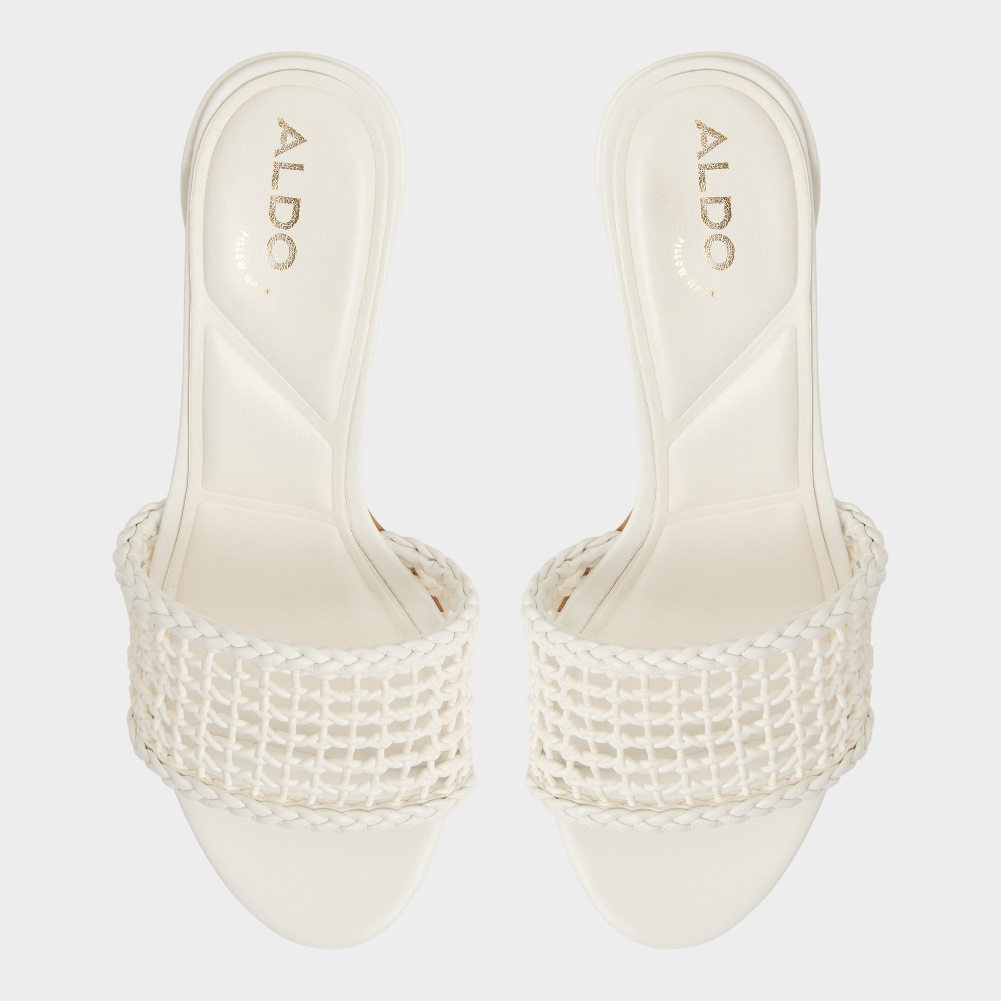 Aldo Beachdate White/Bone Women's Block heels - Heeled mule, Block heel Women