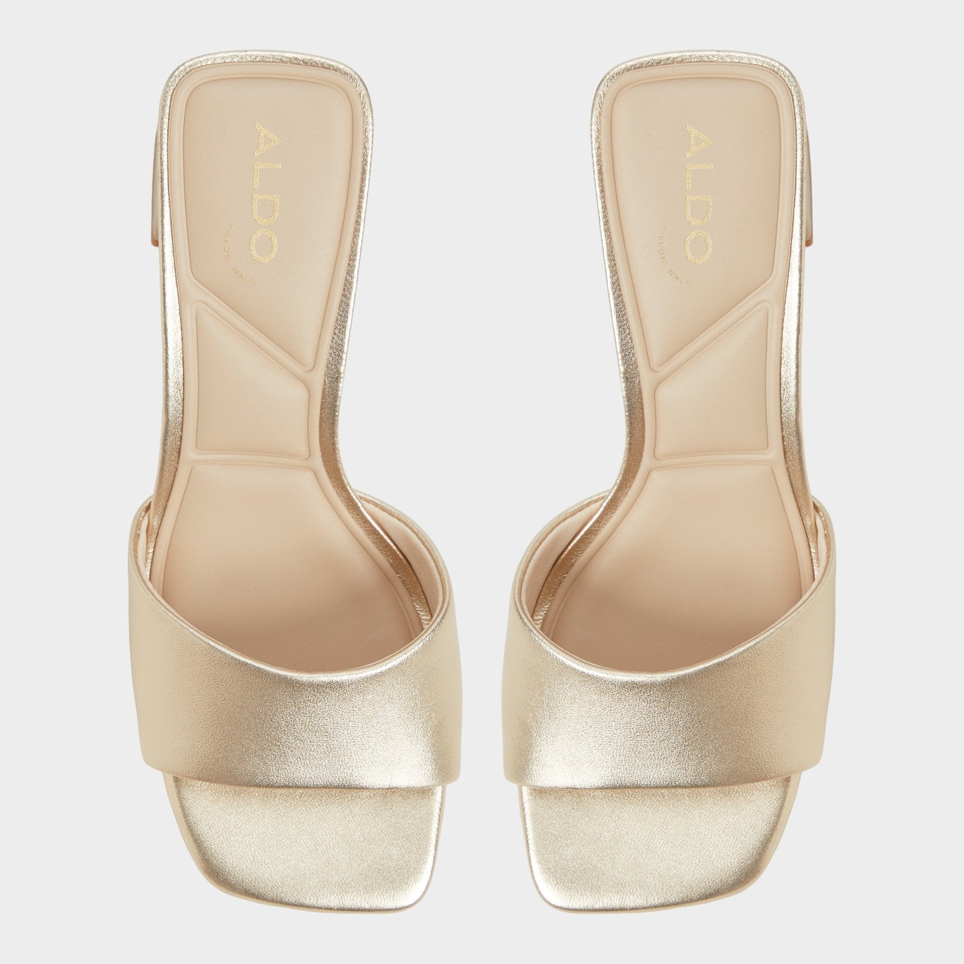 Aldo Tisha Gold Women's Heeled mules - Heeled mule, Block heel Women