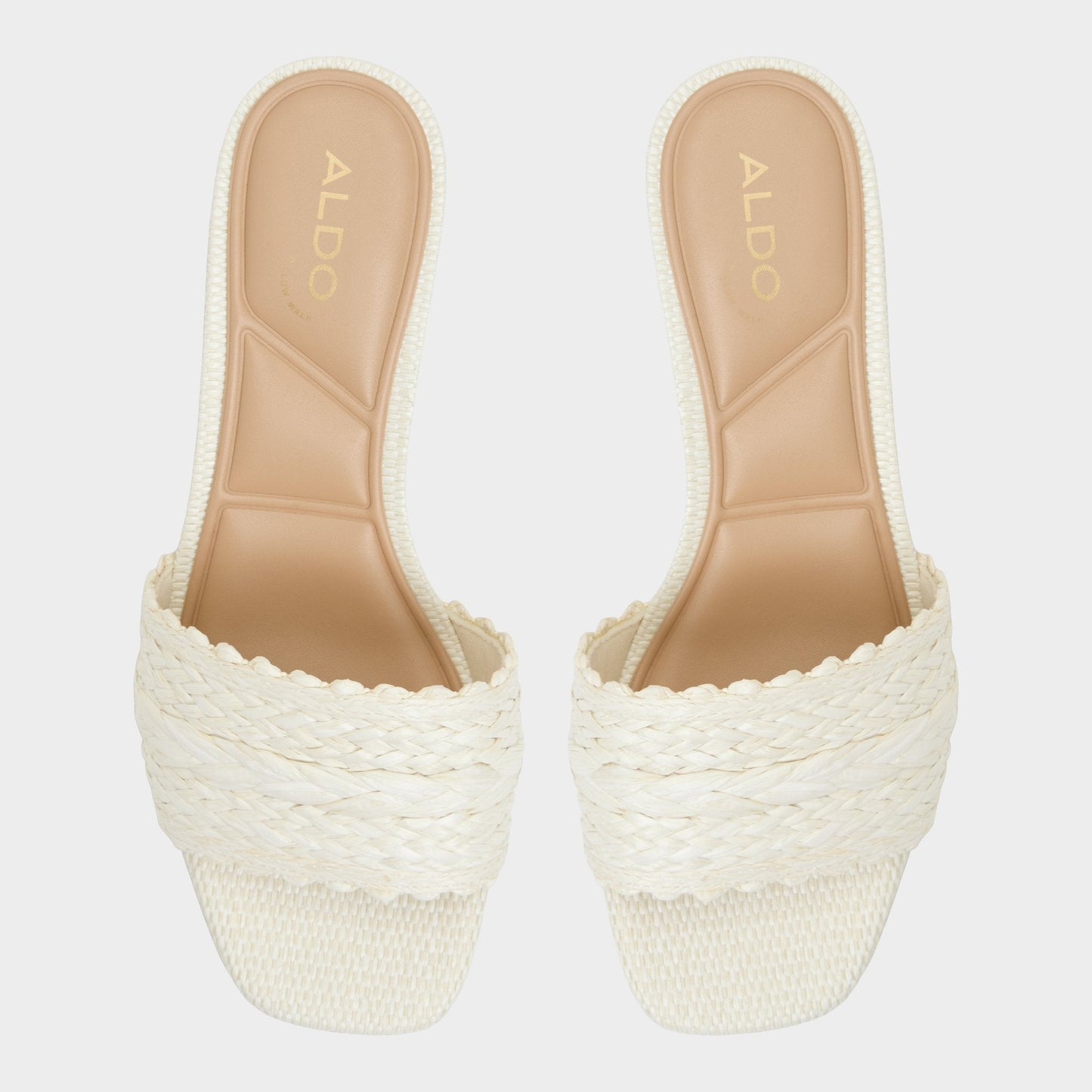 Aldo Claudina White/Bone Women's Block heels - Heeled mule, Block heel Women
