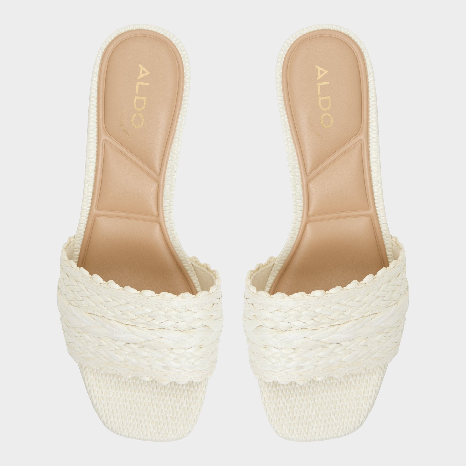 Aldo Claudina White/Bone Women's Block heels - Heeled mule, Block heel Women