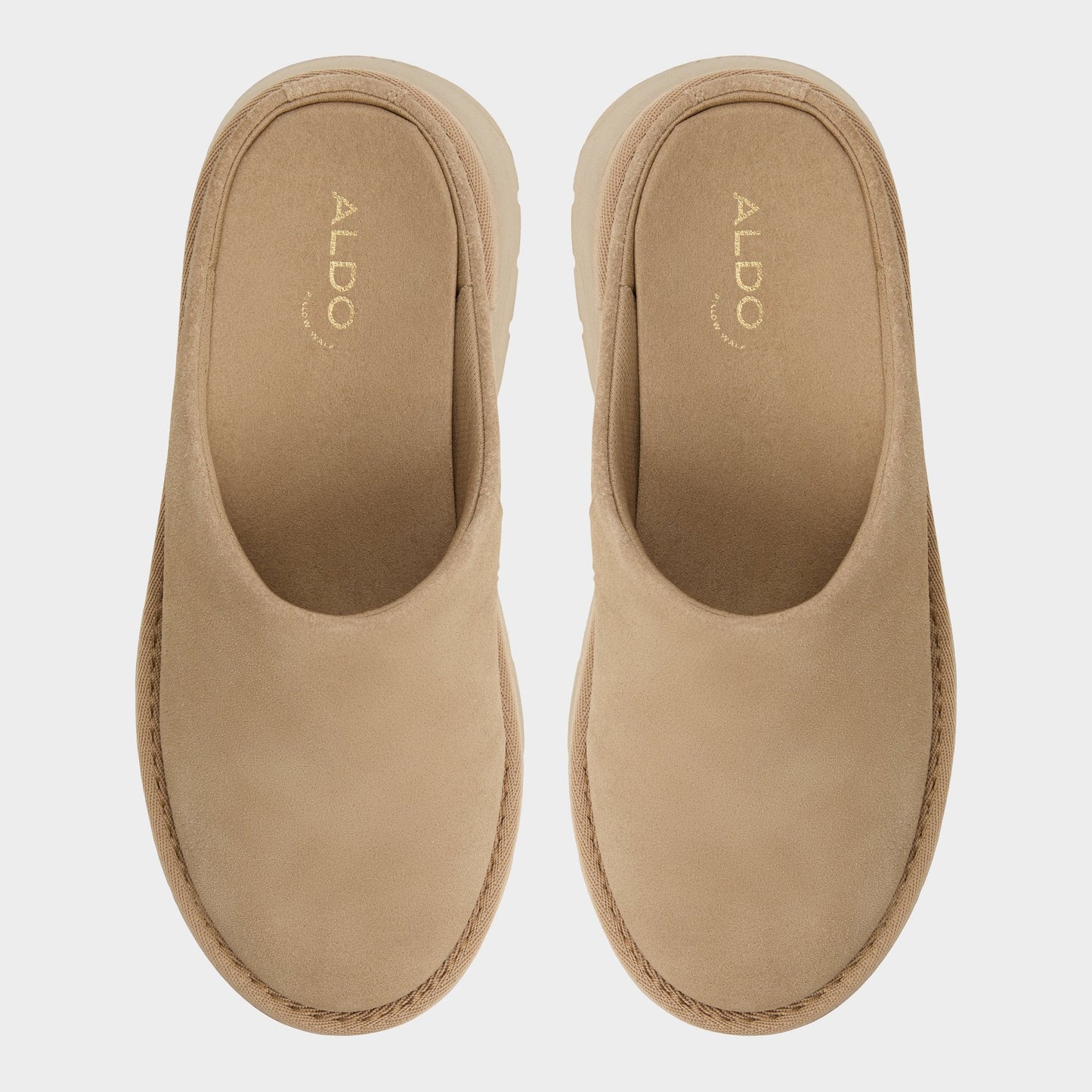 Aldo Academia Beige Women's Cold Weather Shoes - Heeled mule, Lug sole Women