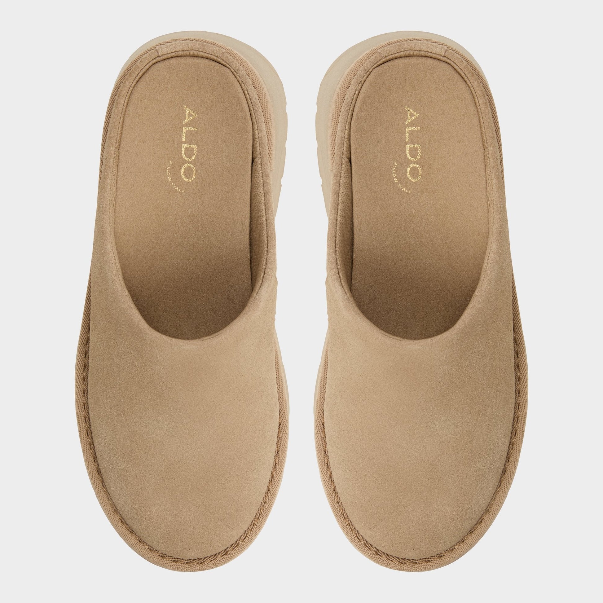 Aldo Academia Beige Women's Cold Weather Shoes - Heeled mule, Lug sole Women
