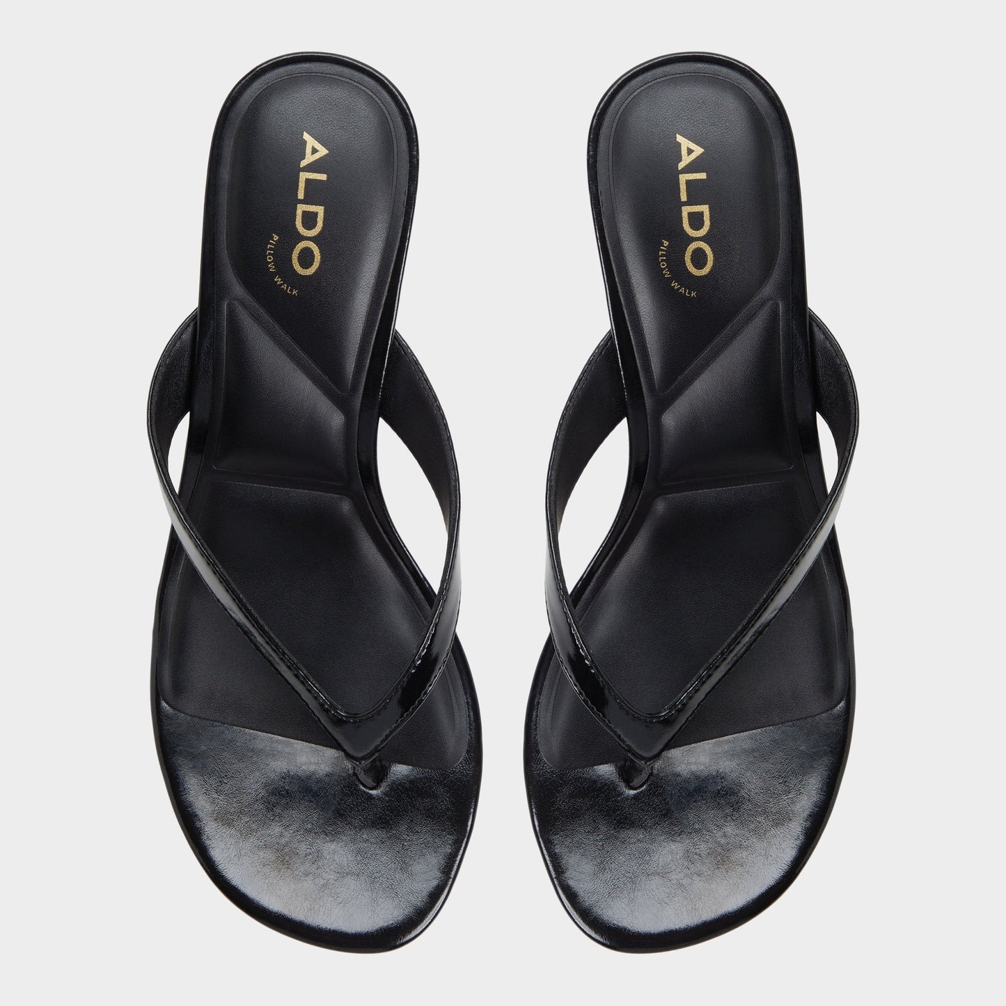 Aldo Jump Black Women's Strappy sandals - Heeled flip flop, Kitten heel Women