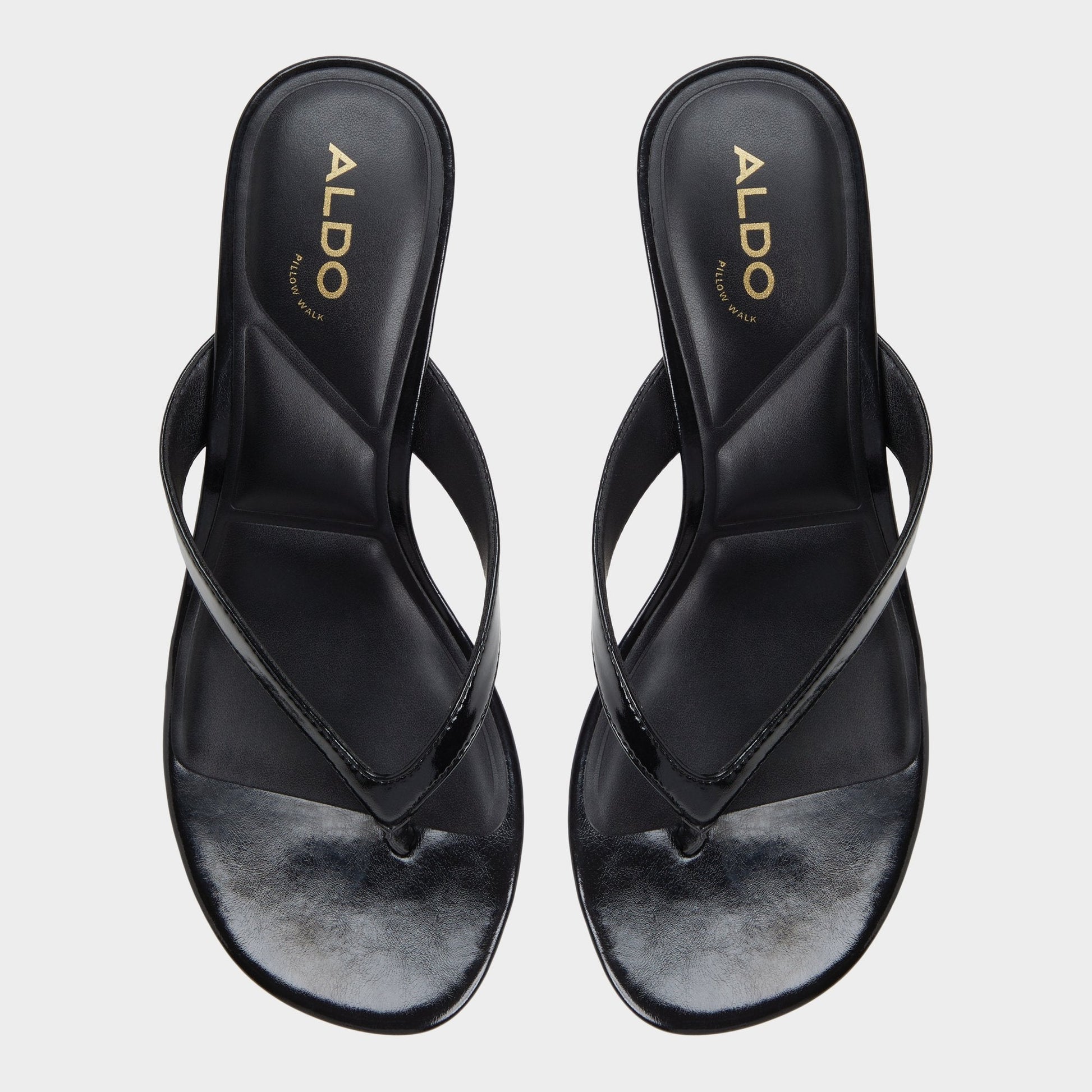 Aldo Jump Black Women's Strappy sandals - Heeled flip flop, Kitten heel Women