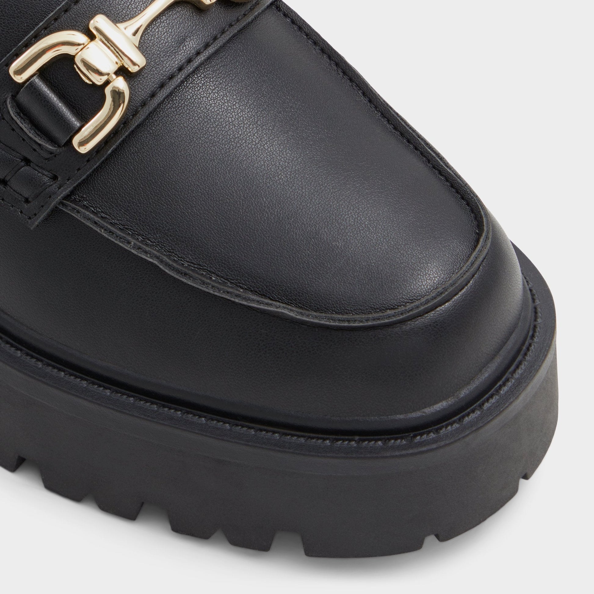 Aldo Oneameth Black Synthetic Smooth Women's Loafers & Oxfords - Loafer, Lug sole Women