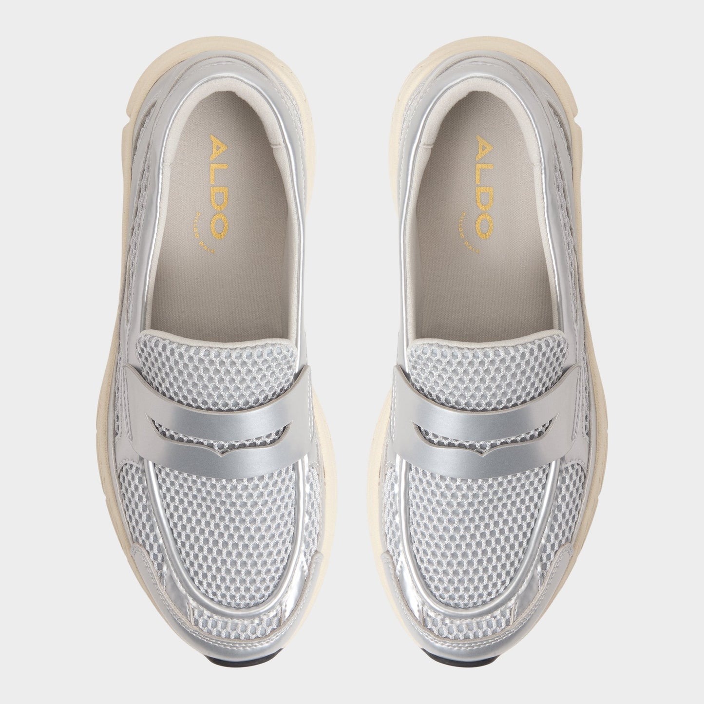 Aldo Loffy in Silver - Loafer, Jogger sole Women