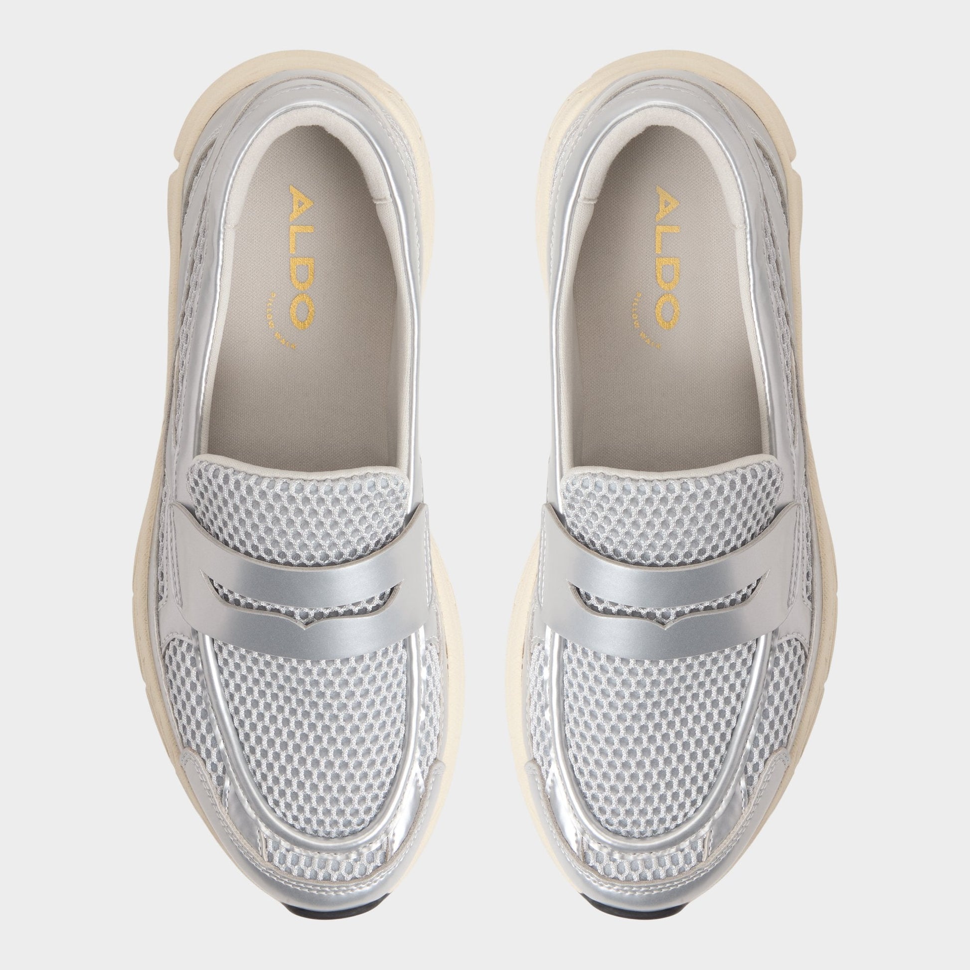 Aldo Loffy in Silver - Loafer, Jogger sole Women