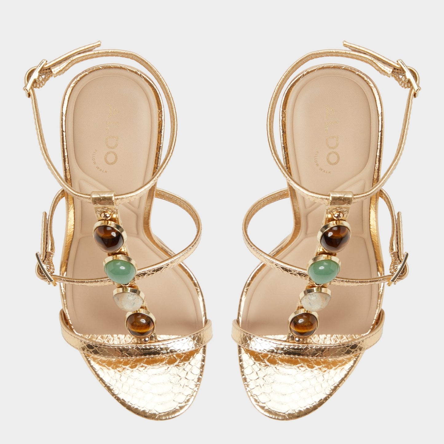Aldo Opalia Gold Women's Strappy sandals - Strappy heeled sandal, Platform Women