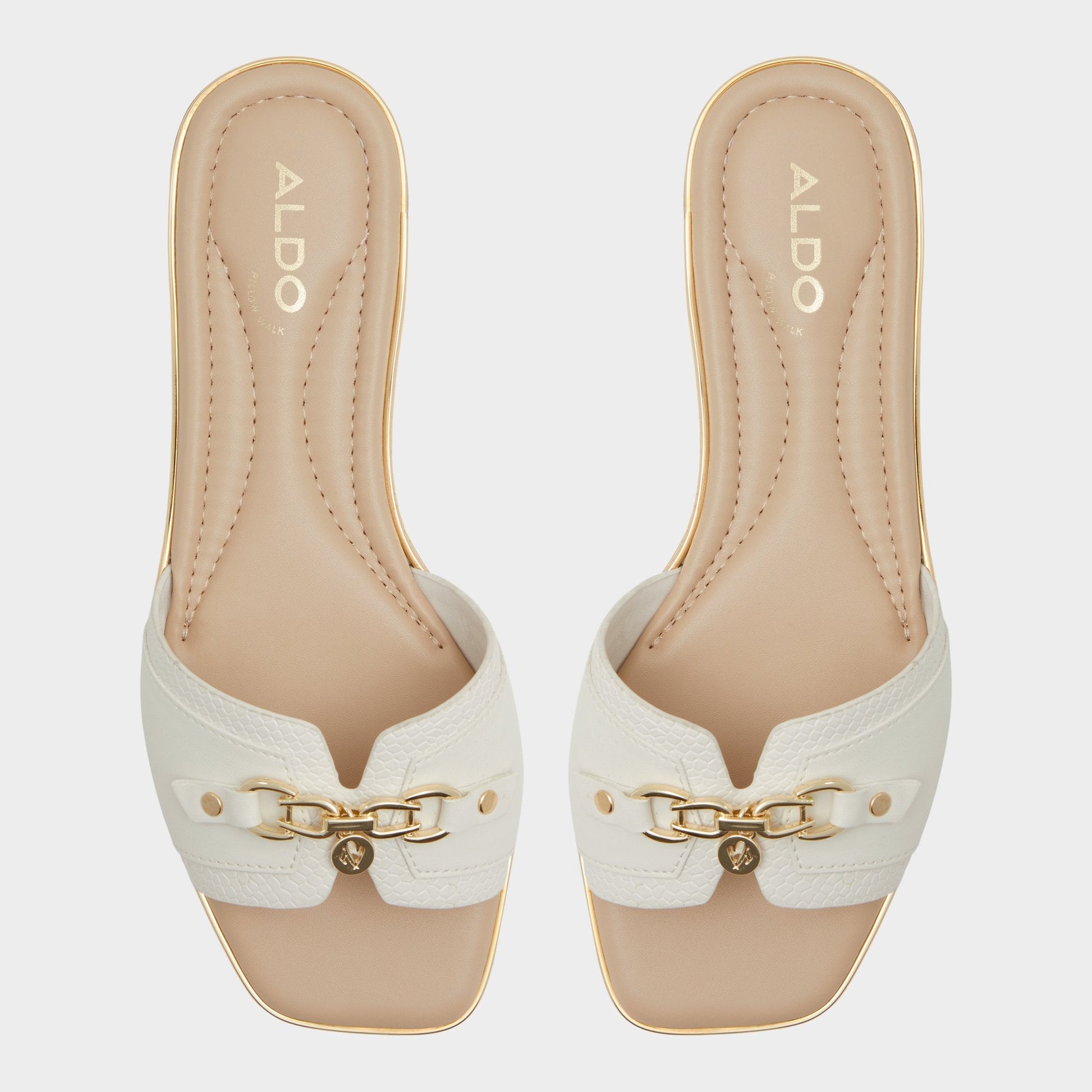 Aldo Alamassi Open White Women's Flats - Slide sandal Women