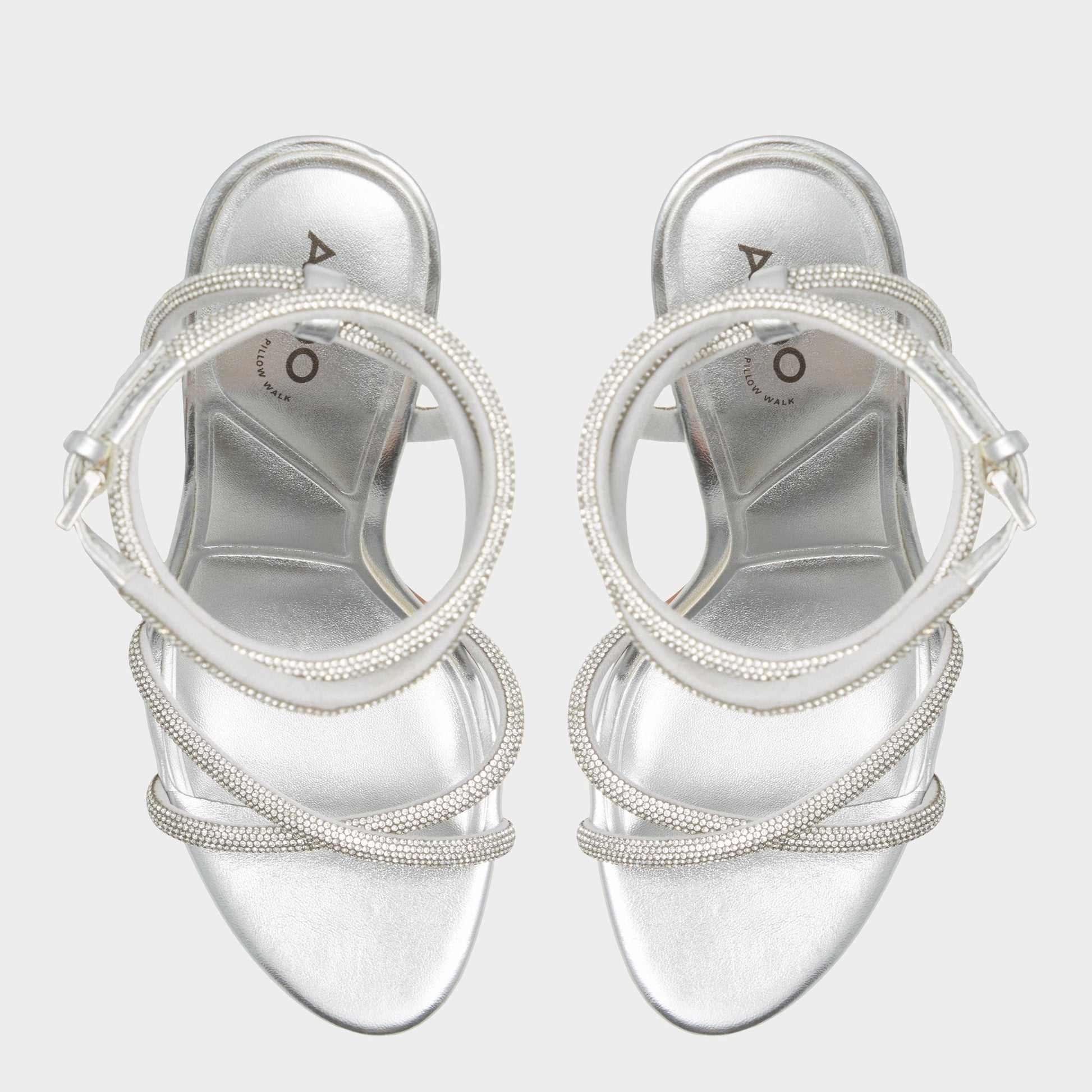 Aldo Manaelden Silver Women's Heeled sandals - Strappy heeled sandal, Stiletto heel Women