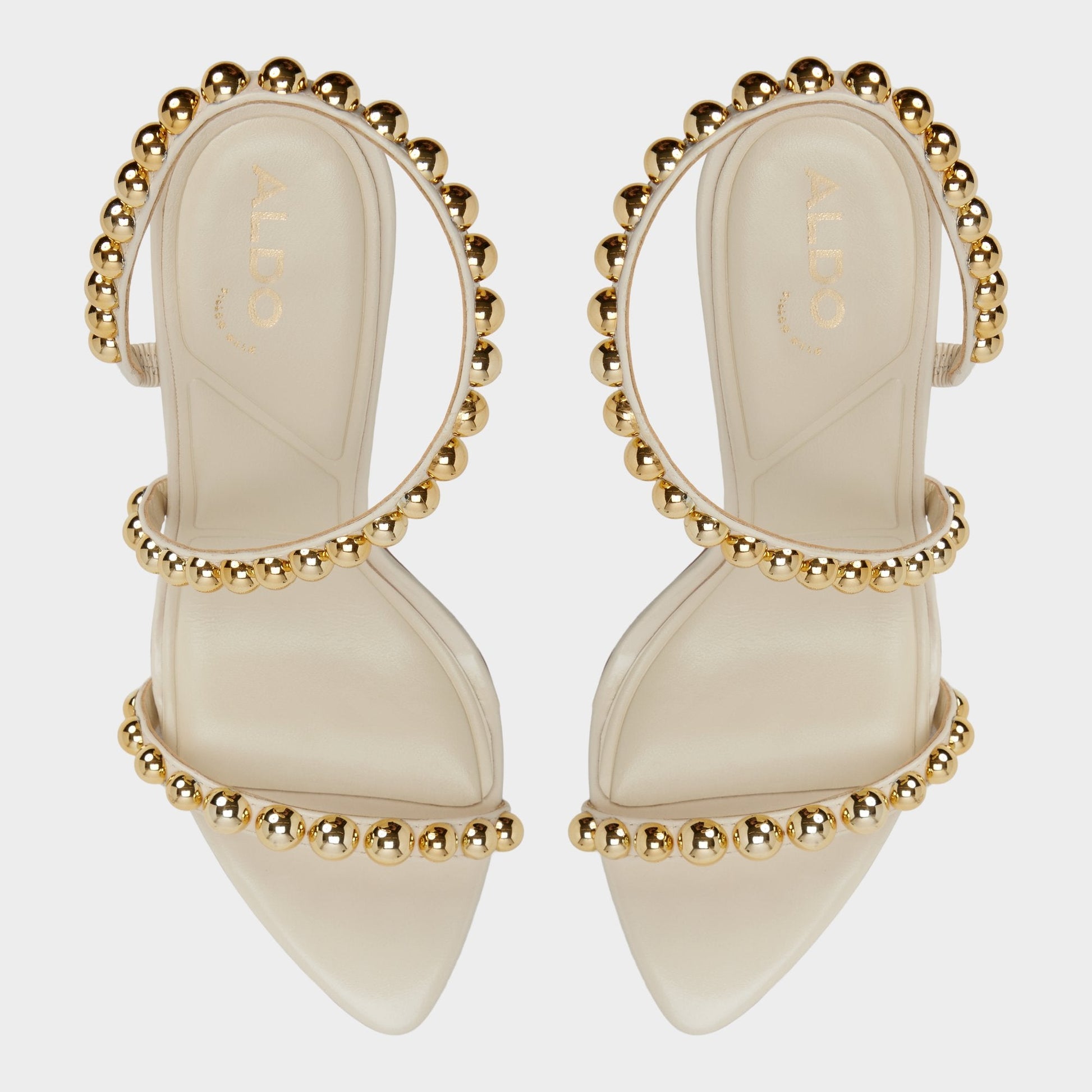 Aldo Attey in Cream - Strappy heeled sandal, Stiletto heel Women