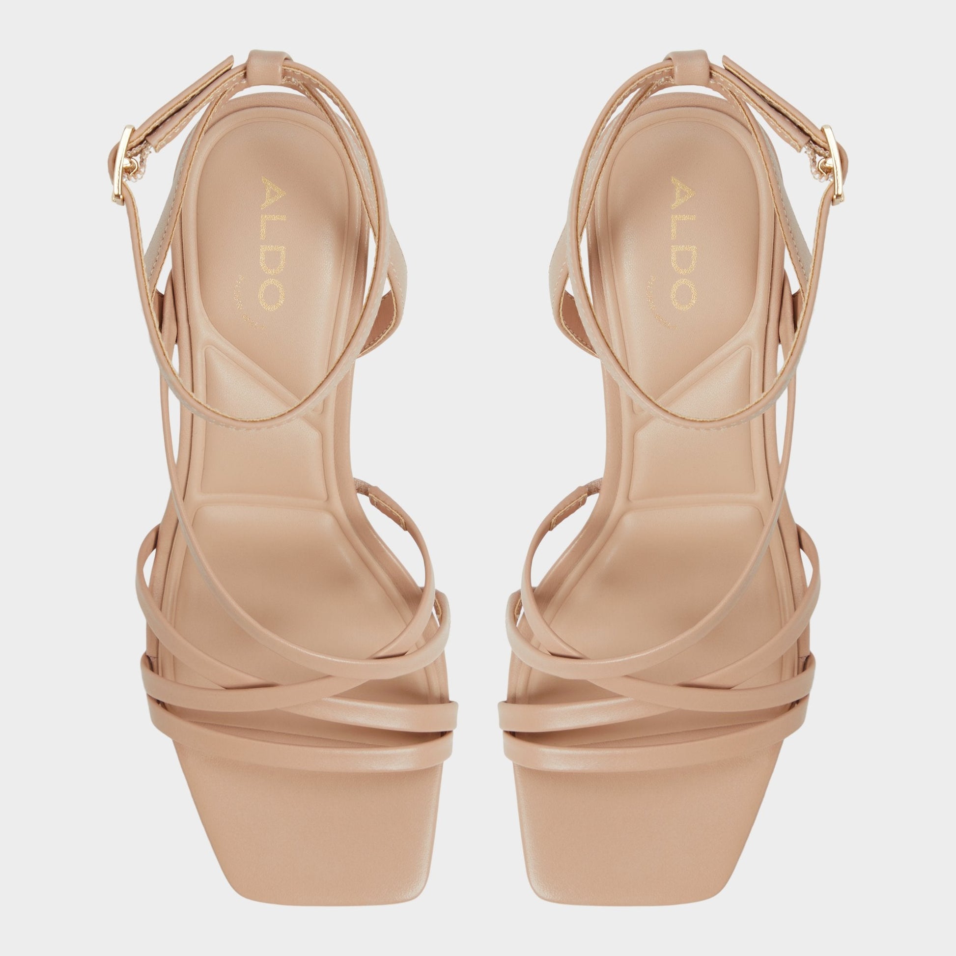 Aldo Esther Tan Women's Block heels - Strappy heeled sandal, Block heel Women