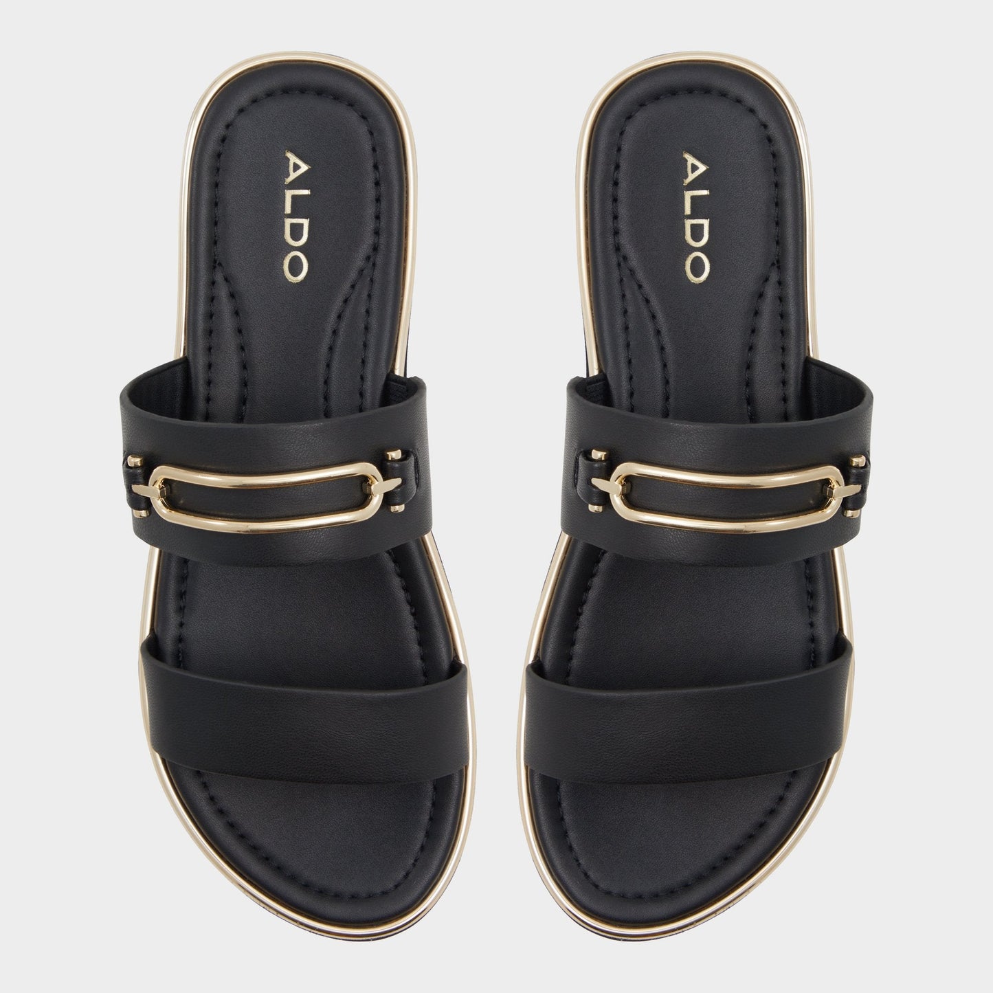 Aldo Lagoon Other Black Women's Strappy sandals - Strappy flat sandal, Footbed sandal Women
