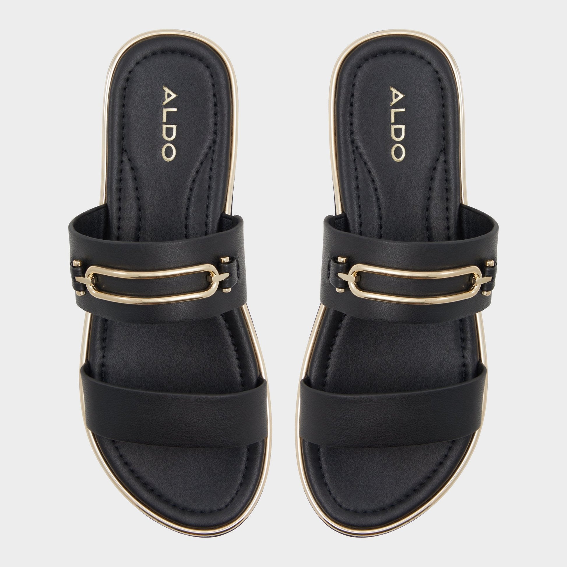 Aldo Lagoon Other Black Women's Strappy sandals - Strappy flat sandal, Footbed sandal Women