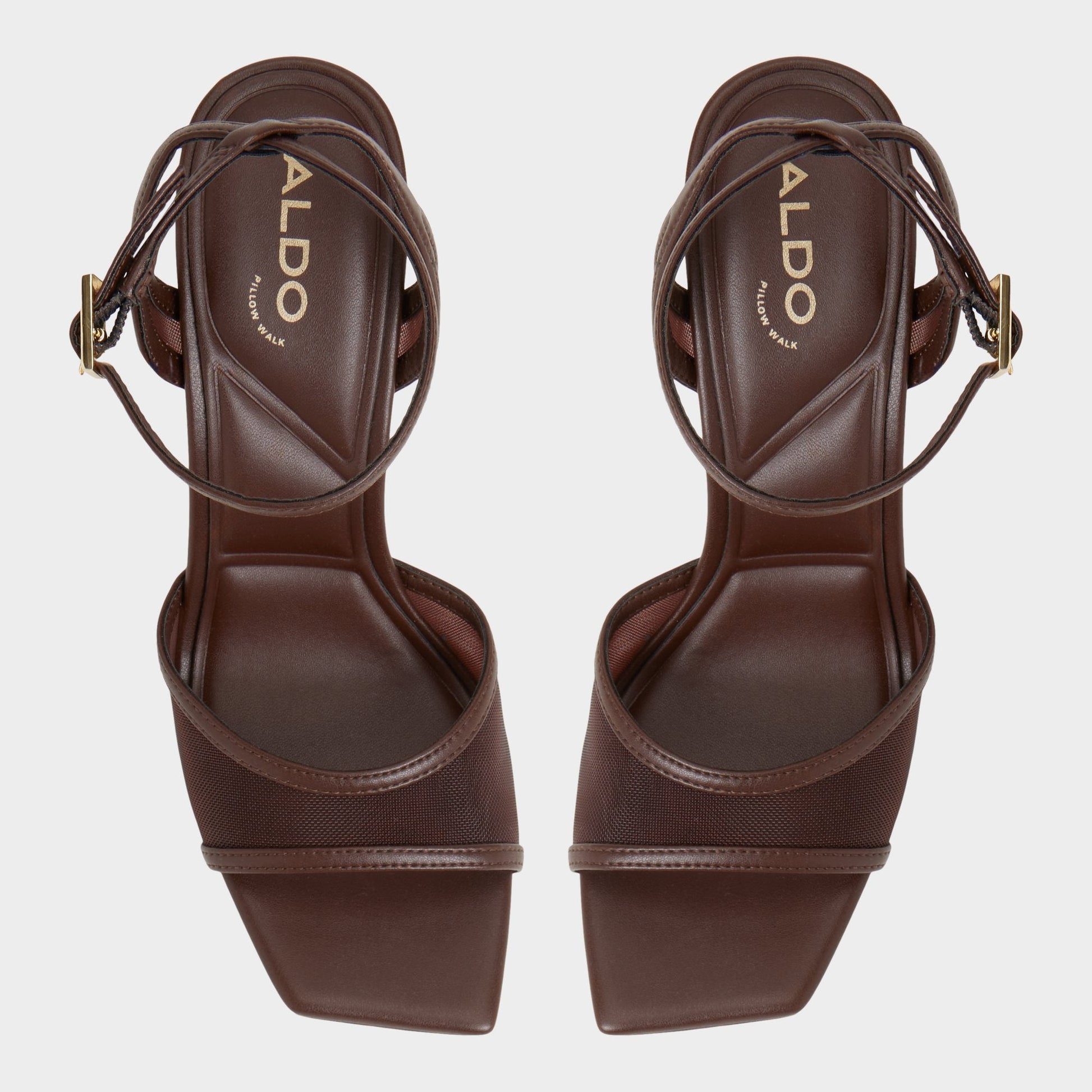 Aldo Sharra in Dark Brown - Strappy heeled sandal, Stiletto heel Women