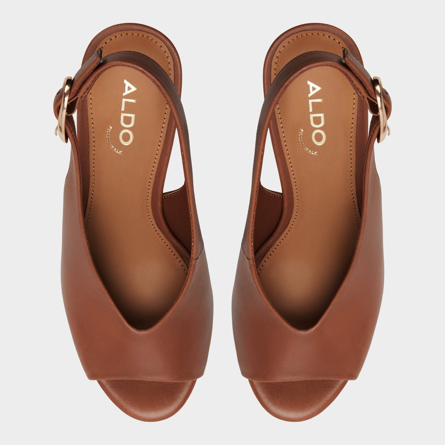 Aldo Tatianah in Dark Brown - Sling back heeled sandal, Wedge heel Women