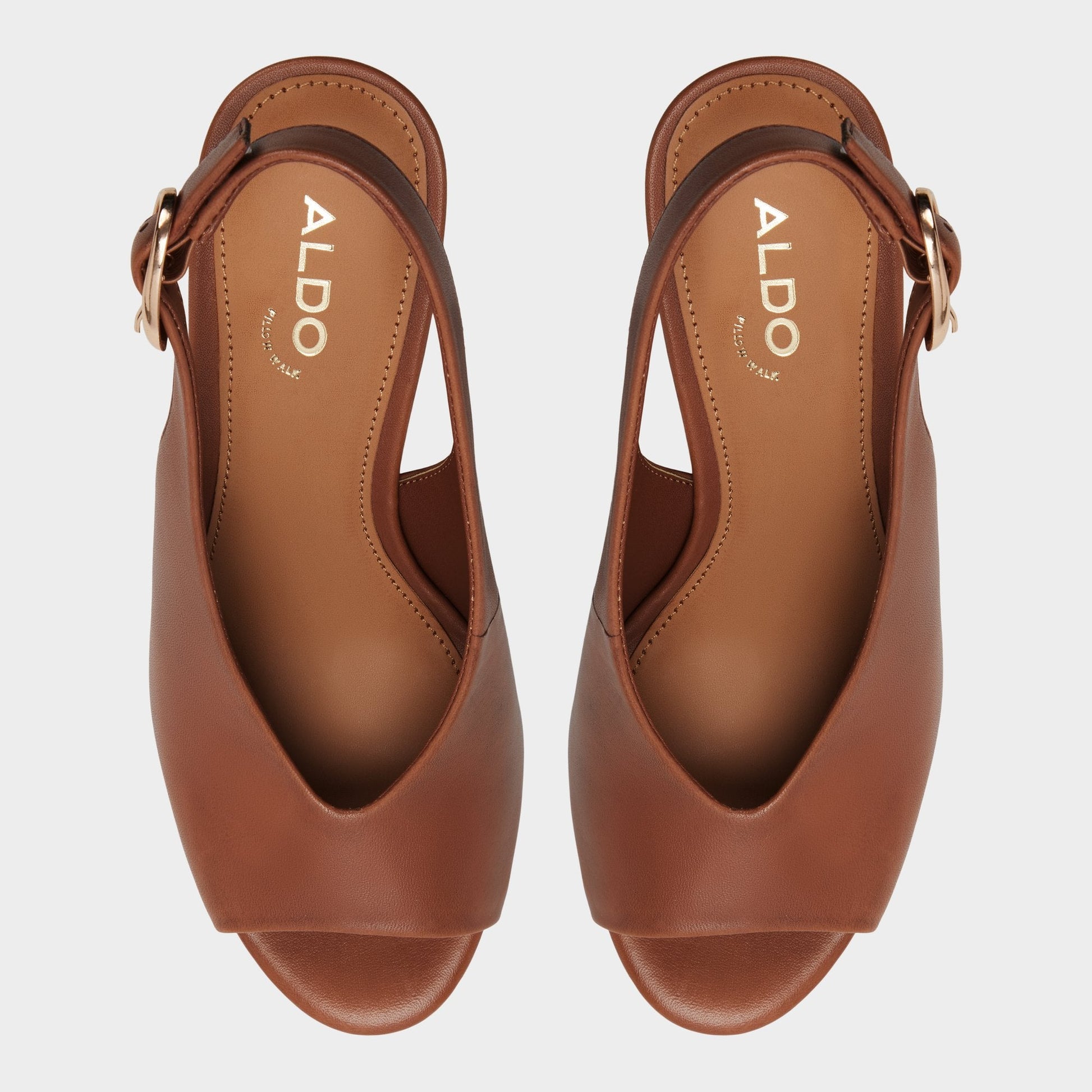 Aldo Tatianah in Dark Brown - Sling back heeled sandal, Wedge heel Women