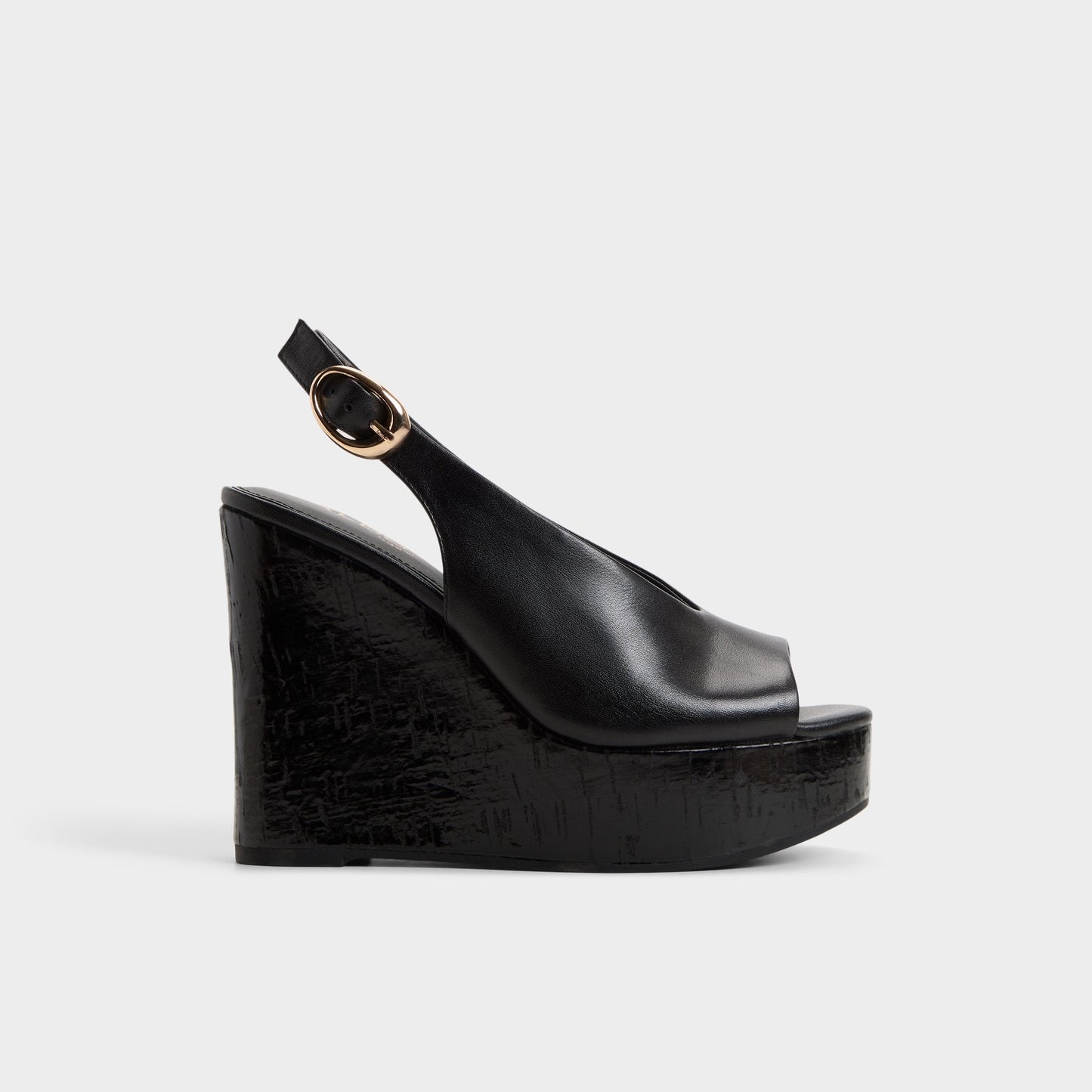 Aldo Tatianah in Black - Sling back heeled sandal, Wedge heel Women