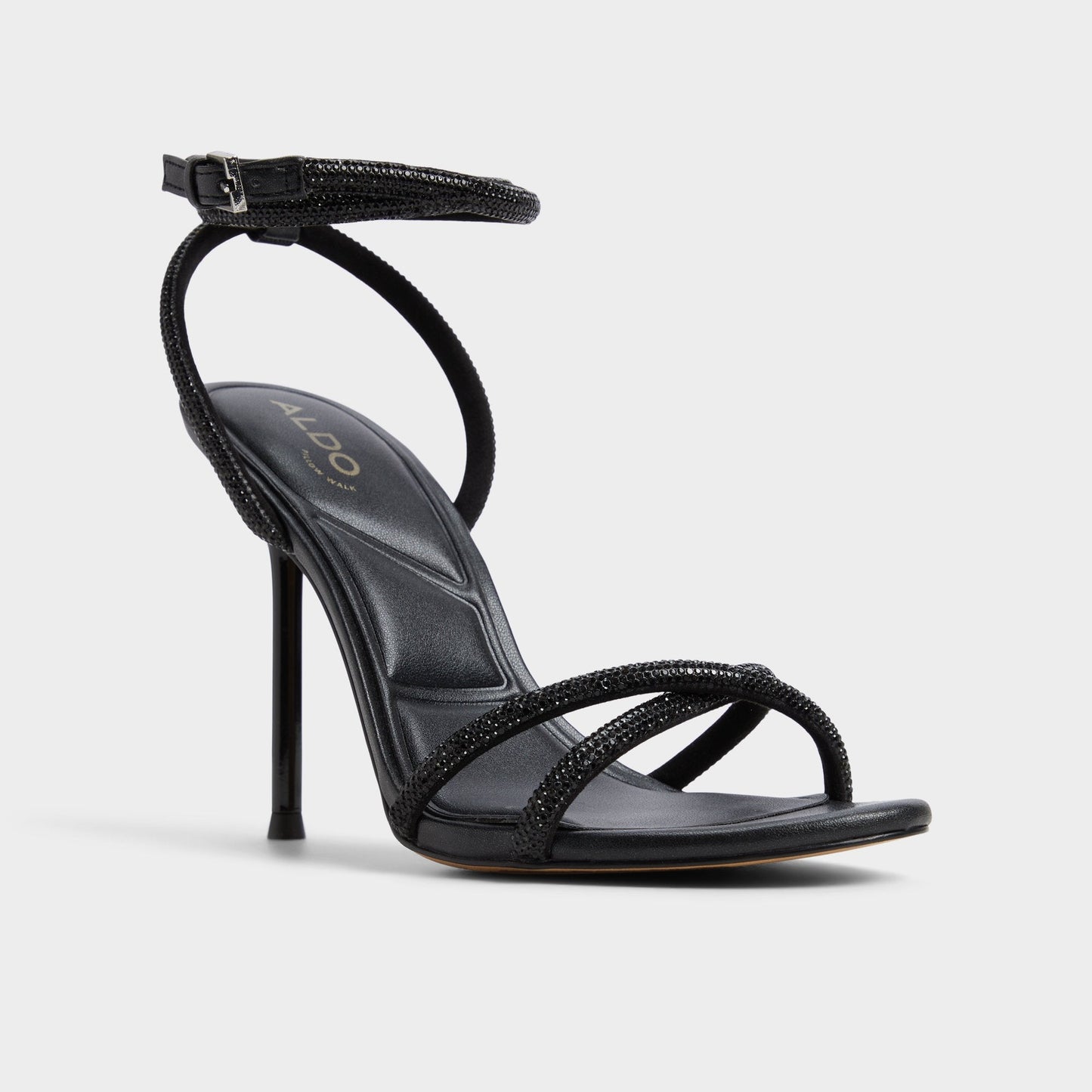Aldo Manaelden Black Women's Strappy sandals - Strappy heeled sandal, Stiletto heel Women