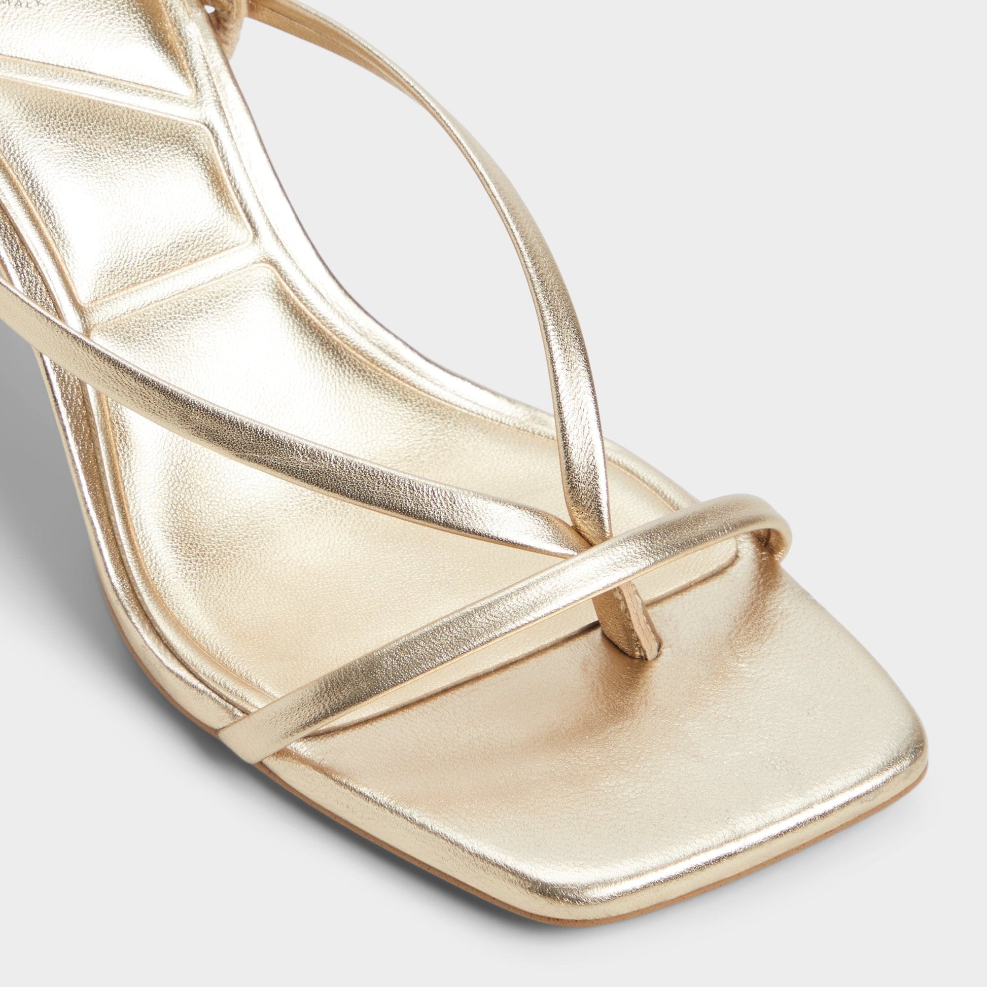 Aldo Riva Gold Women's Strappy sandals - Sling back heeled sandal, Stiletto heel Women