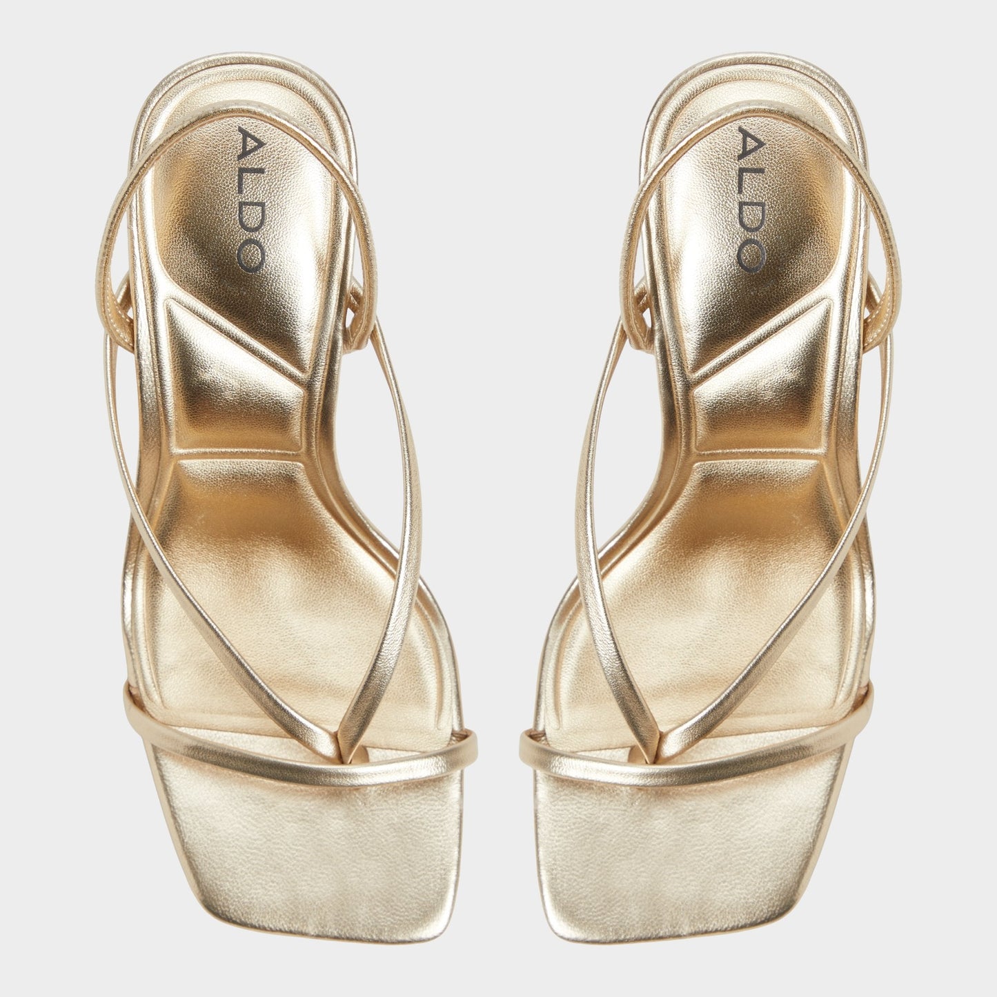 Aldo Riva Gold Women's Strappy sandals - Sling back heeled sandal, Stiletto heel Women