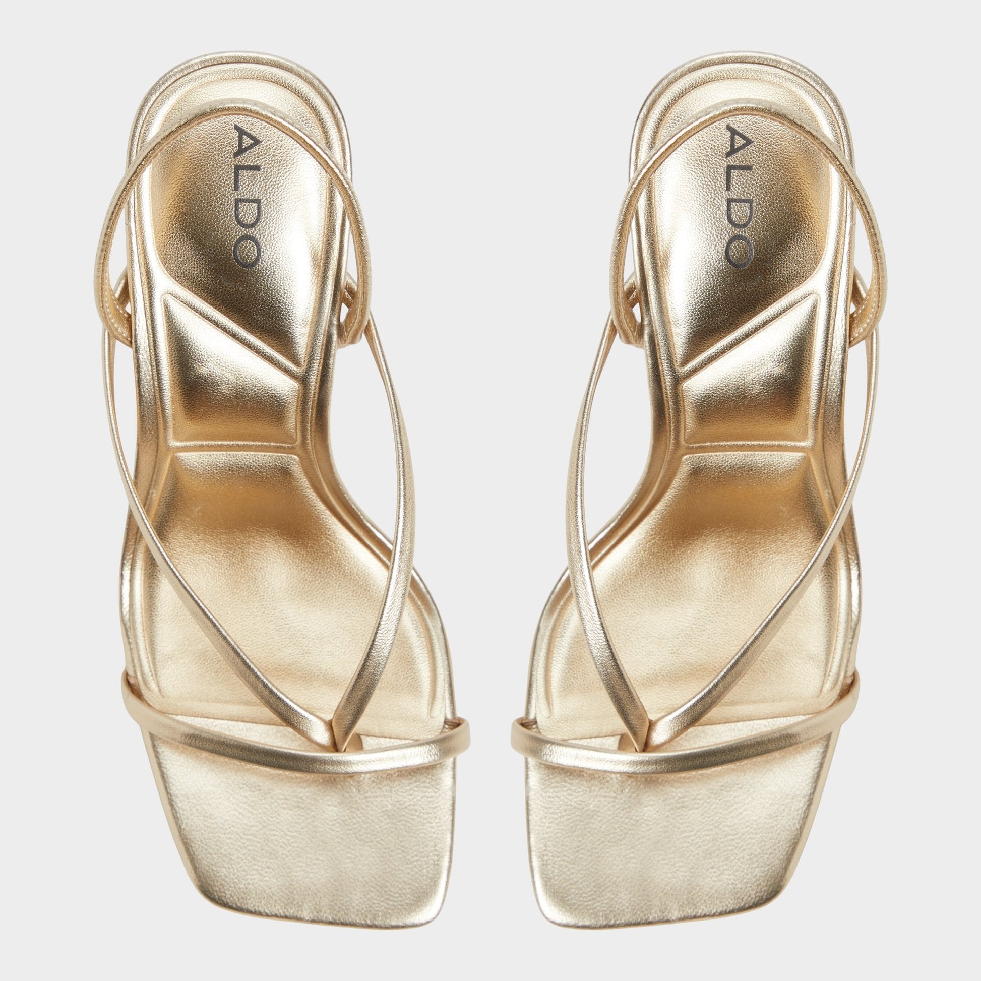 Aldo Riva Gold Women's Strappy sandals - Sling back heeled sandal, Stiletto heel Women