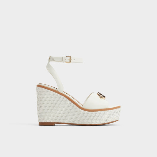 Aldo Ybylin White Women's Wedges - Wedge sandal, Wedge heel Women