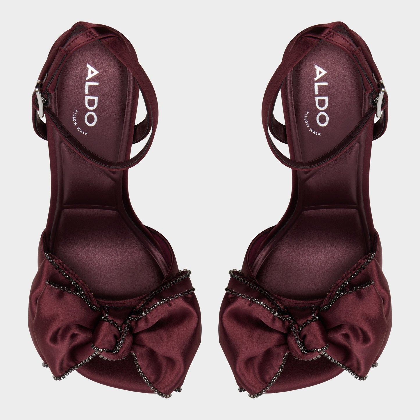 Aldo Tinsel in Bordo - Strappy heeled sandal, Stiletto heel Women|Bags