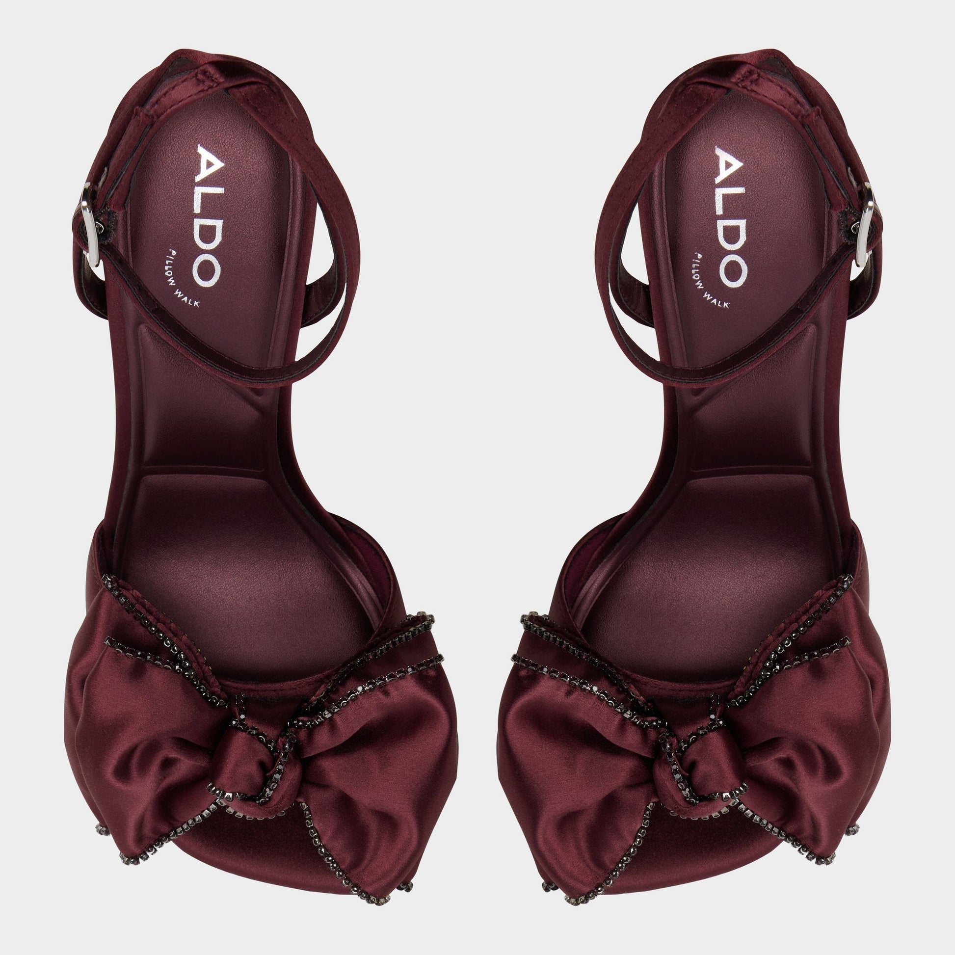 Aldo Tinsel in Bordo - Strappy heeled sandal, Stiletto heel Women|Bags