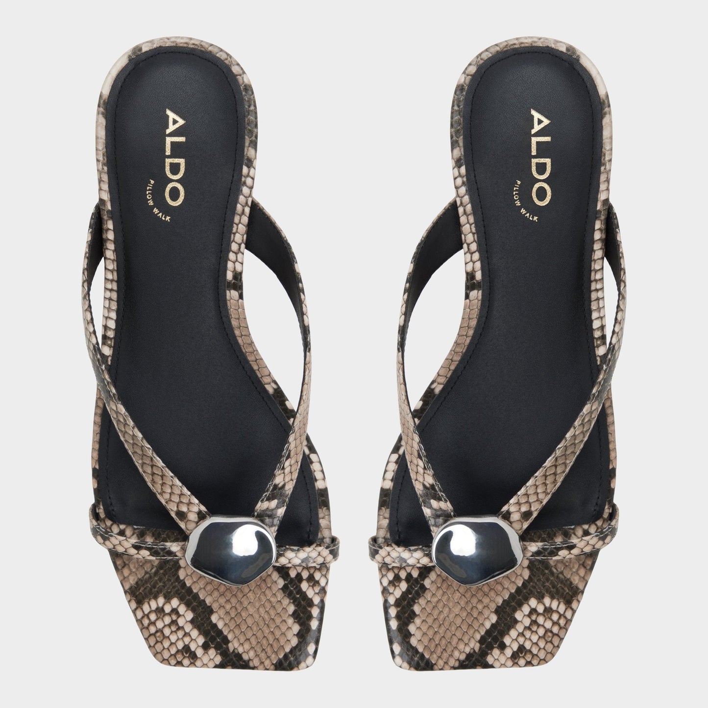 Aldo Iliria White/Black Women's Flats - Slide sandal Women