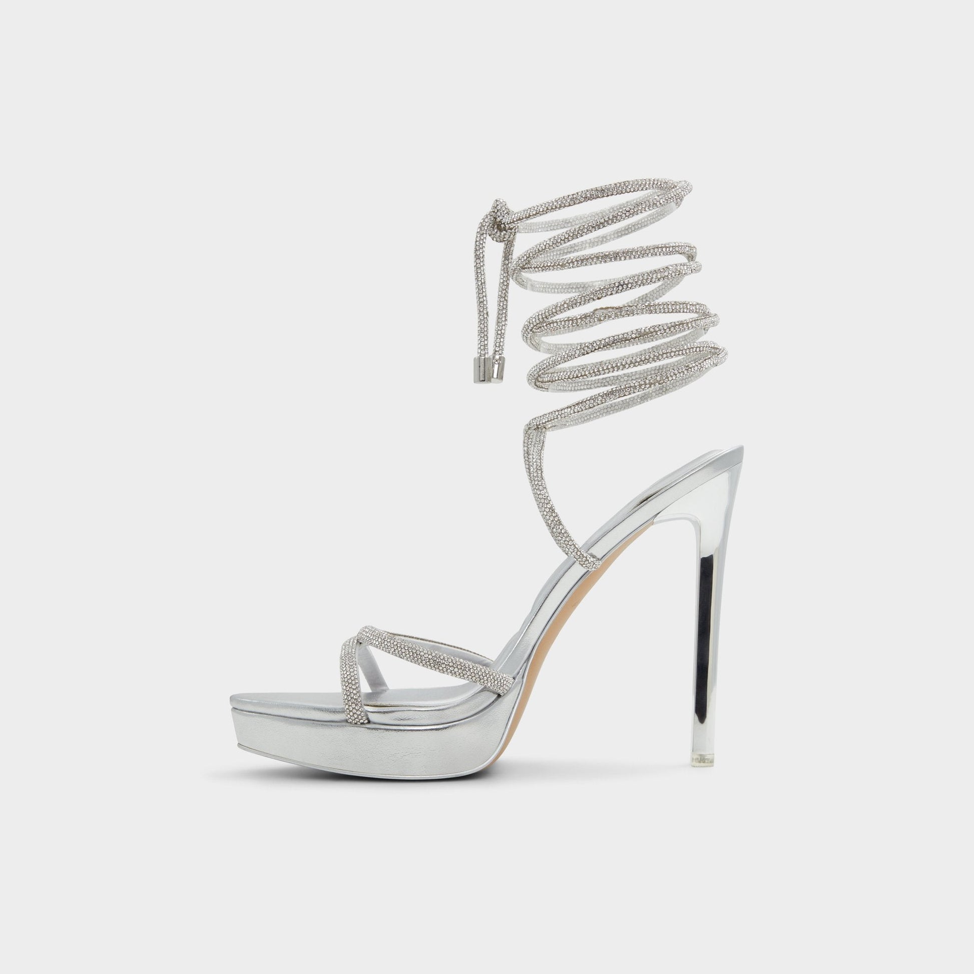 Aldo Izabella in Silver 13621003 - Strappy heeled sandal, Platform Women