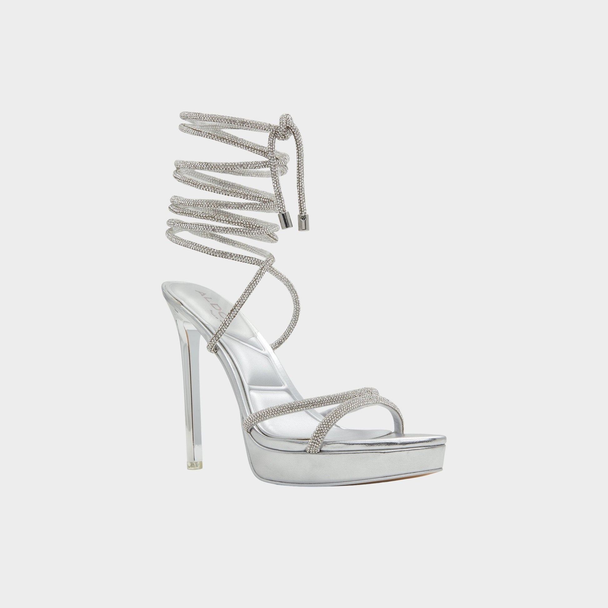 Aldo Izabella in Silver 13621003 - Strappy heeled sandal, Platform Women