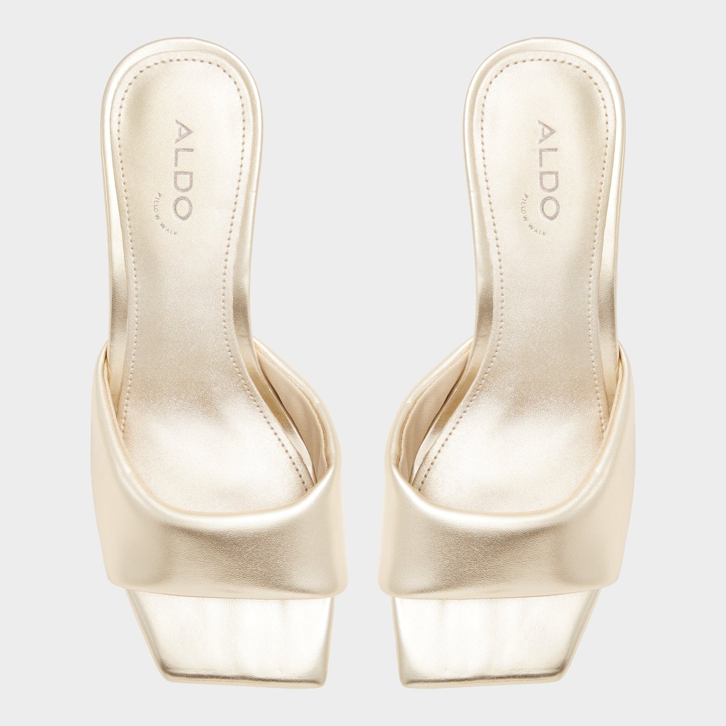Aldo Aneka Gold Women's Heeled mules - Heeled mule, Block heel Women