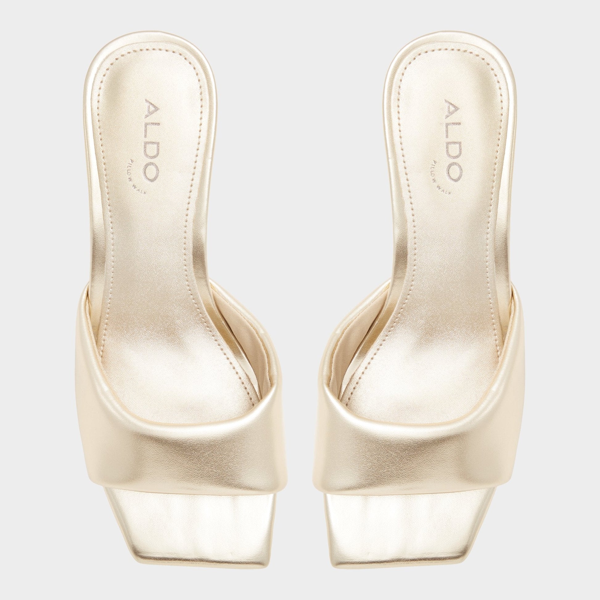 Aldo Aneka Gold Women's Heeled mules - Heeled mule, Block heel Women