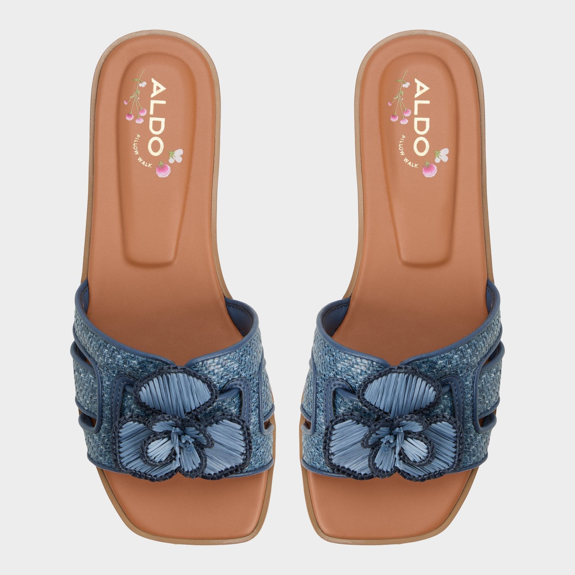 Aldo Seaflower Denim Women's Flats - Slide sandal Women