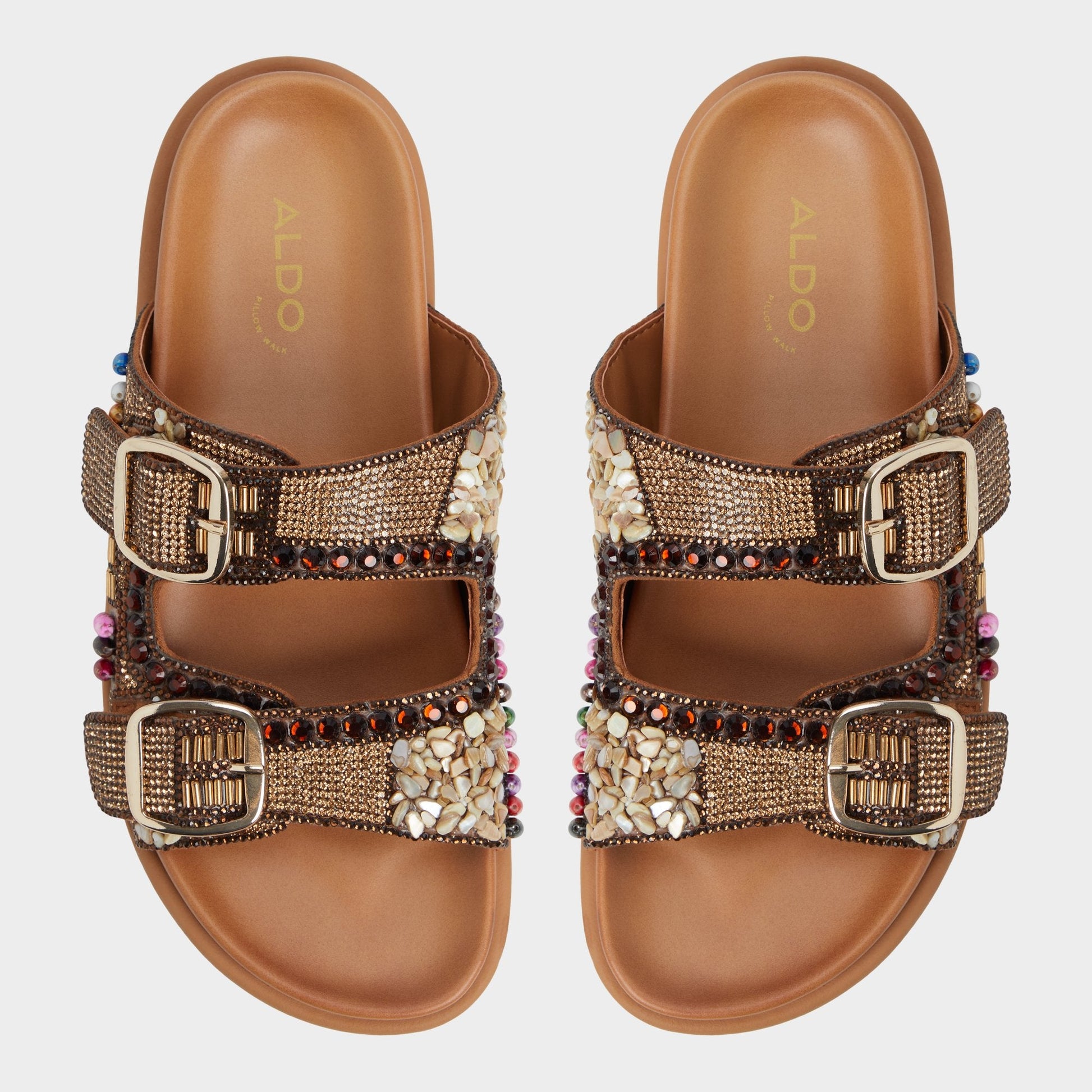 Aldo Bohochic Open Brown Women's Footbed sandals - Footbed sandal Women