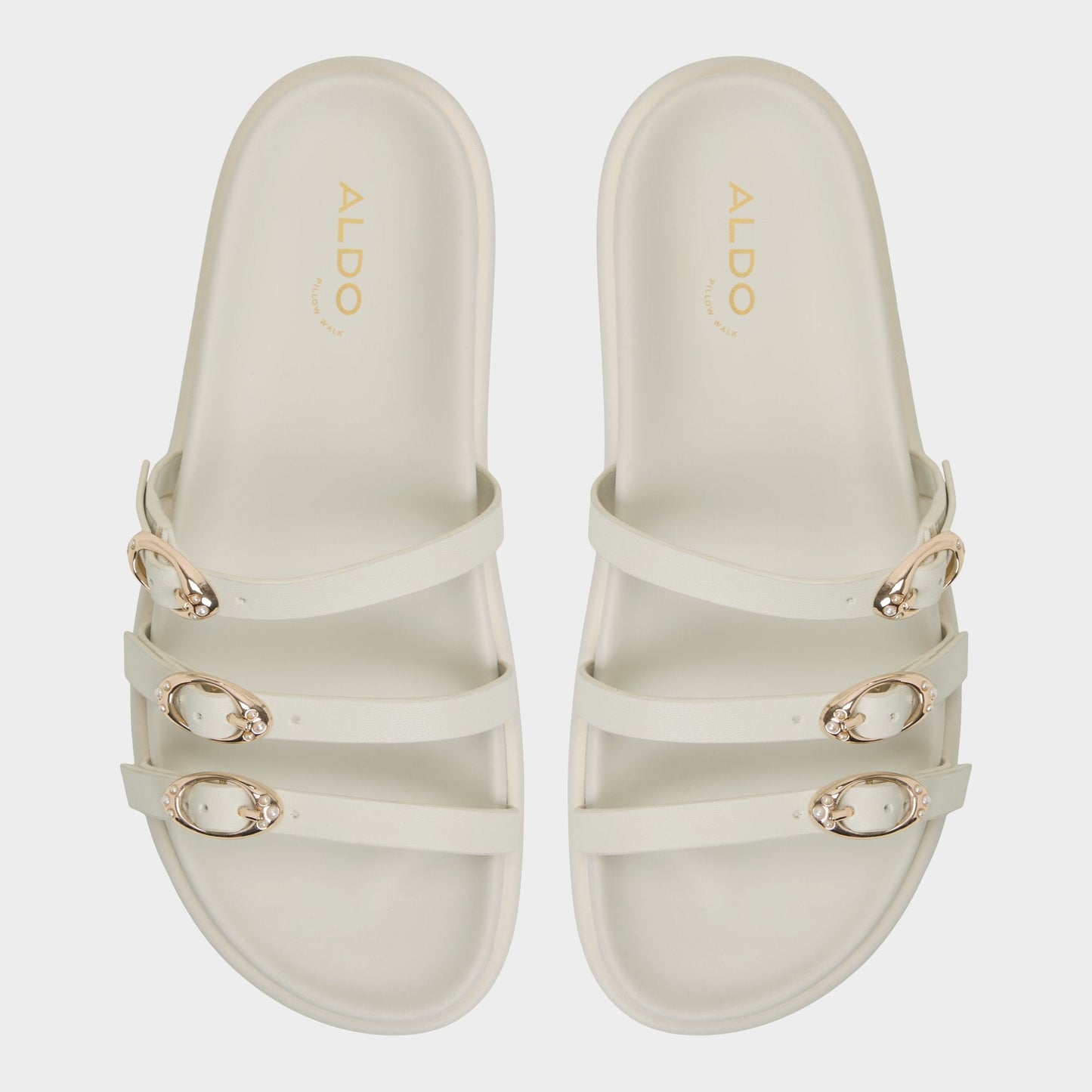 Aldo Zephyra White Women's Footbed sandals - Footbed sandal, Footbed sandal Women