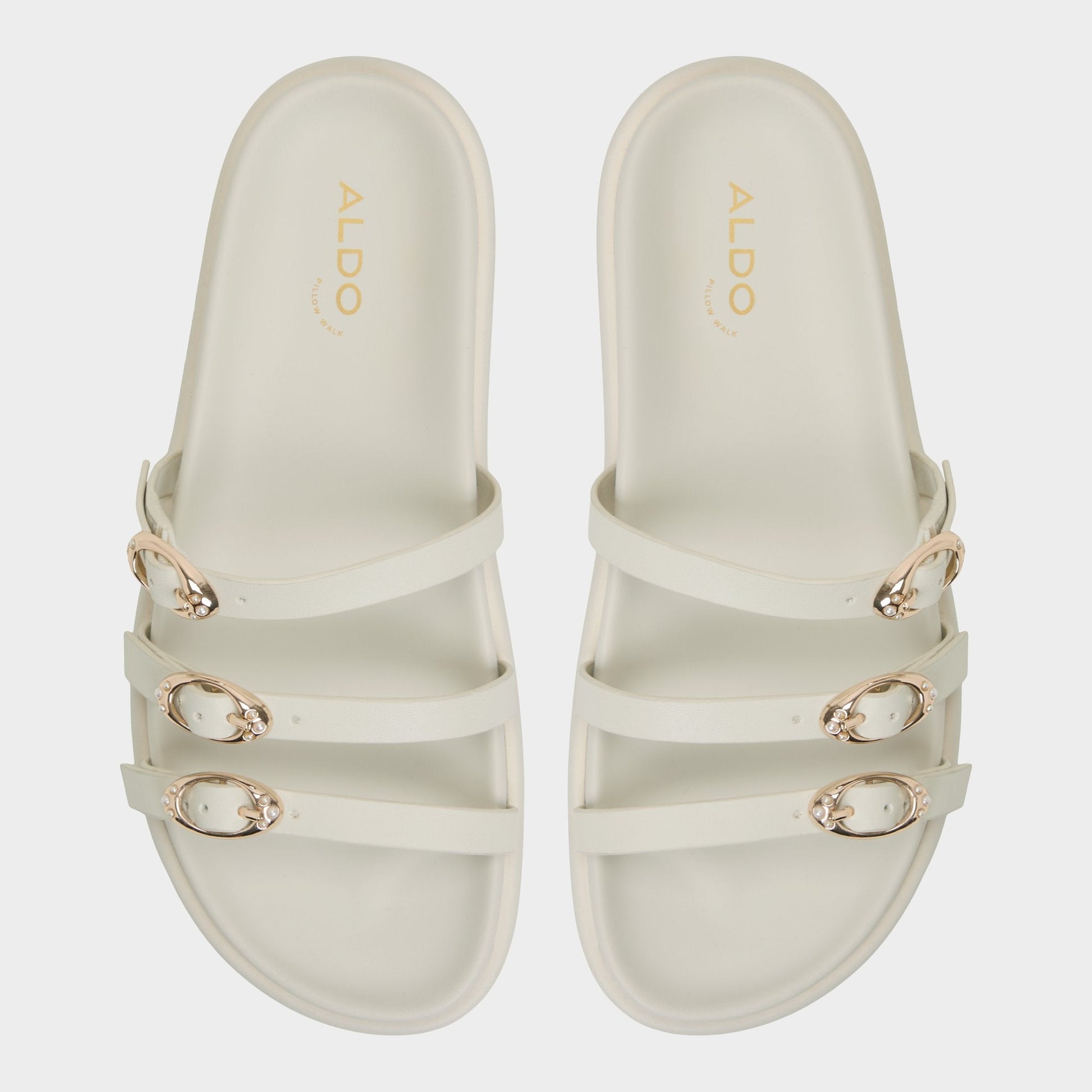 Aldo Zephyra White Women's Footbed sandals - Footbed sandal, Footbed sandal Women