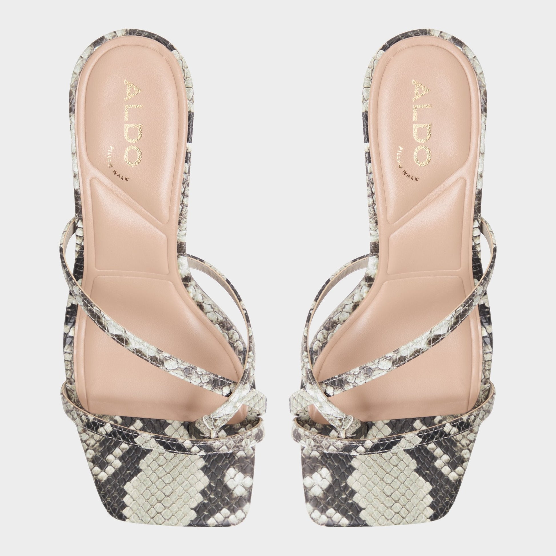 Aldo Calypsa White/Black Women's Animal Prints - Strappy heeled sandal Women
