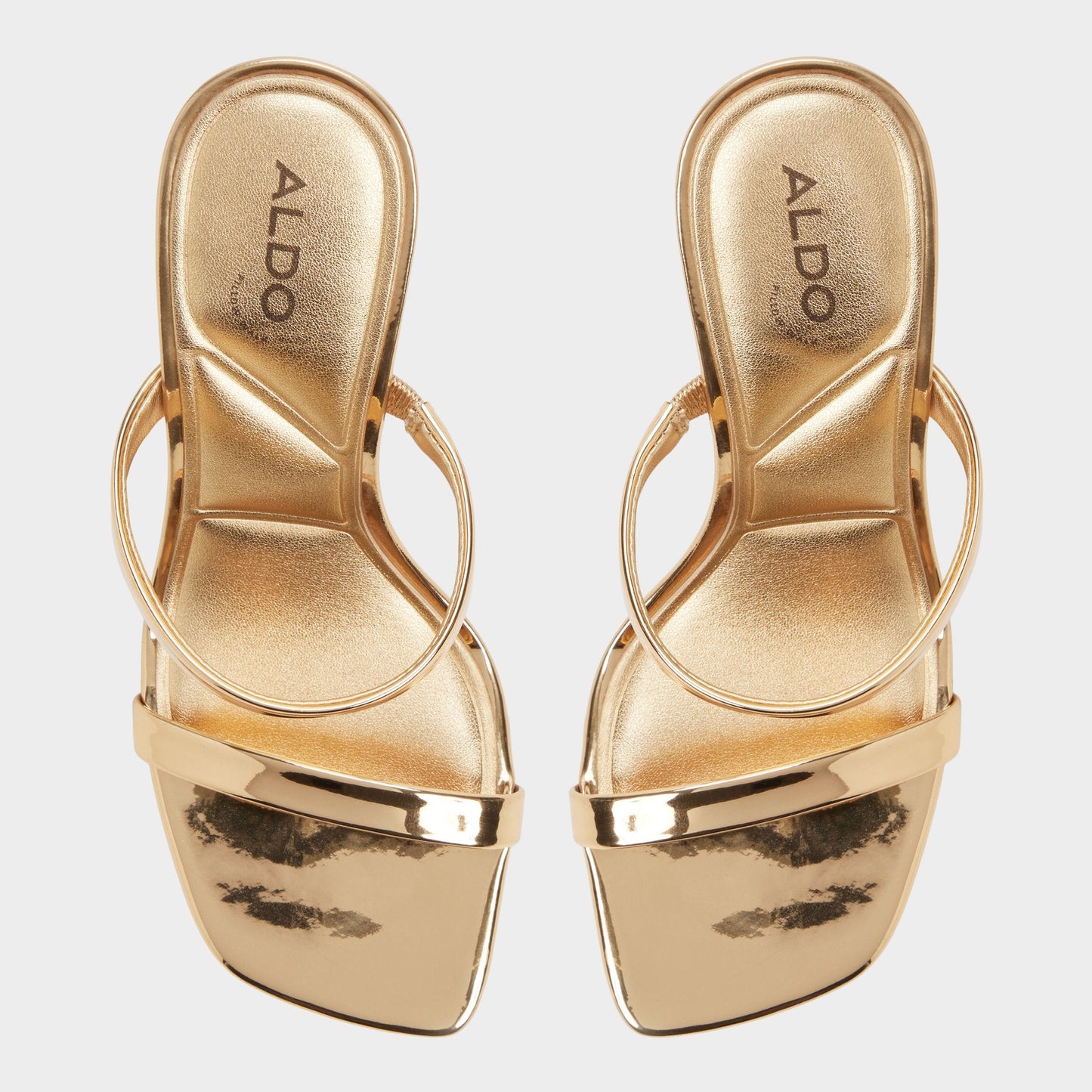Aldo Evalyn in Gold - Strappy heeled sandal, Stiletto heel Women