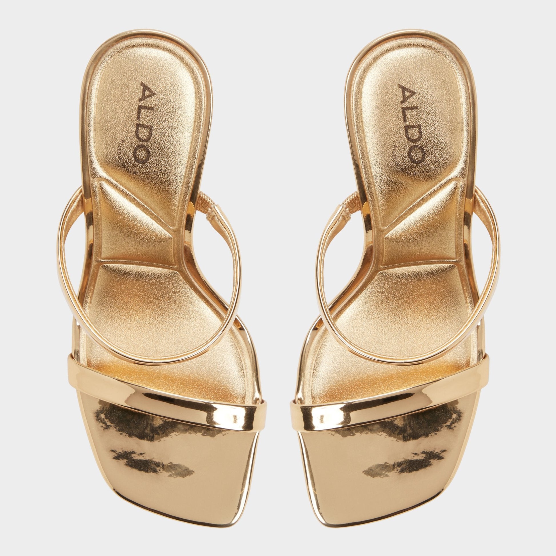Aldo Evalyn in Gold - Strappy heeled sandal, Stiletto heel Women