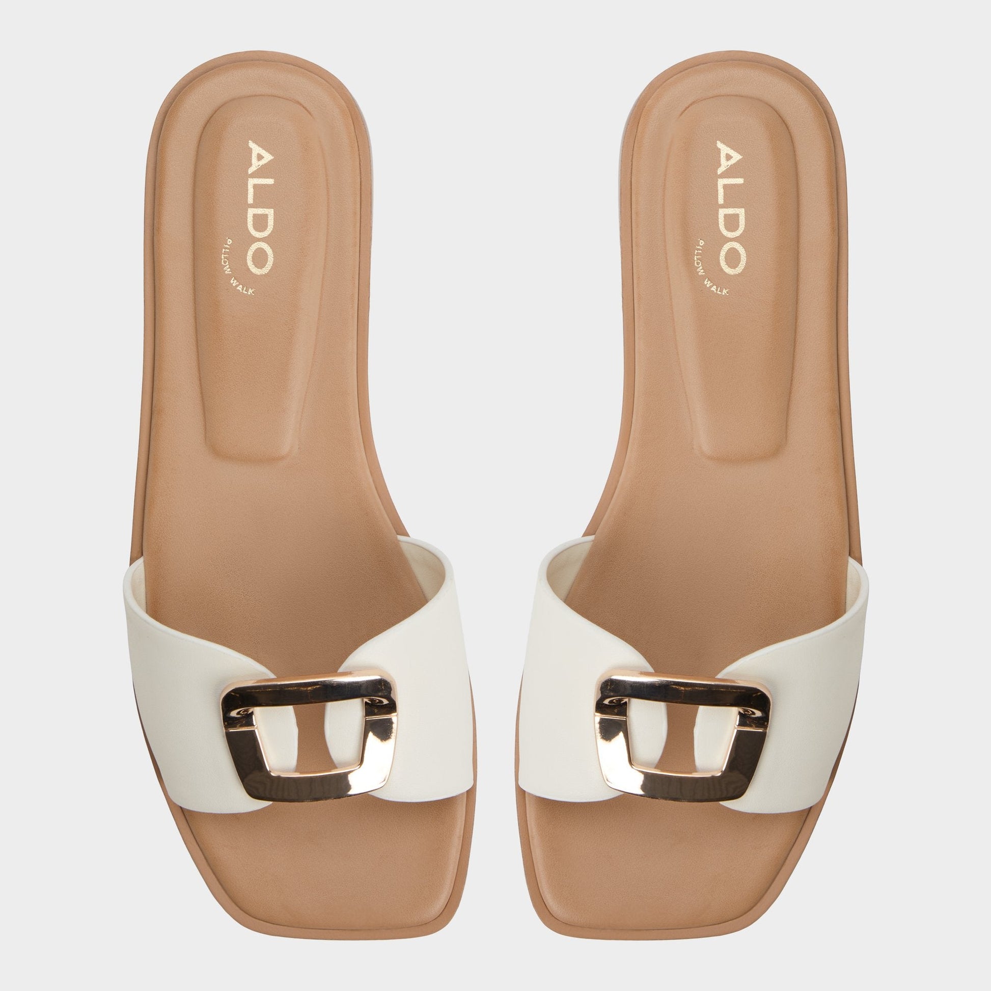 Aldo Tidella White Women's Flats - Slide sandal Women