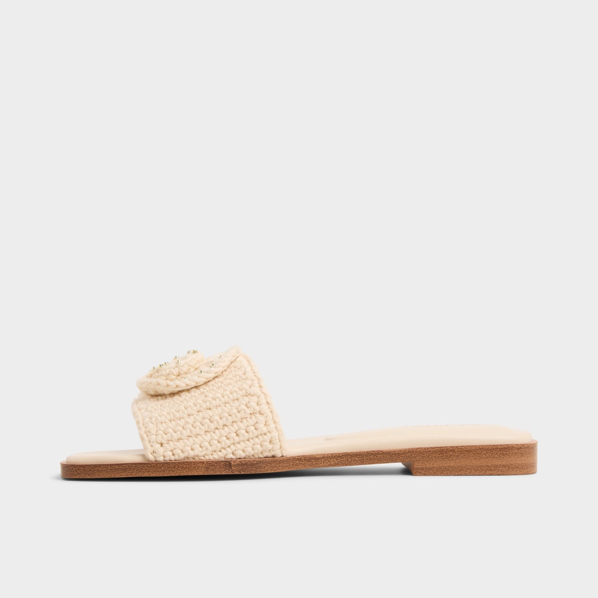 Aldo Sabbia Light Beige Women's Flats - Slide sandal Women