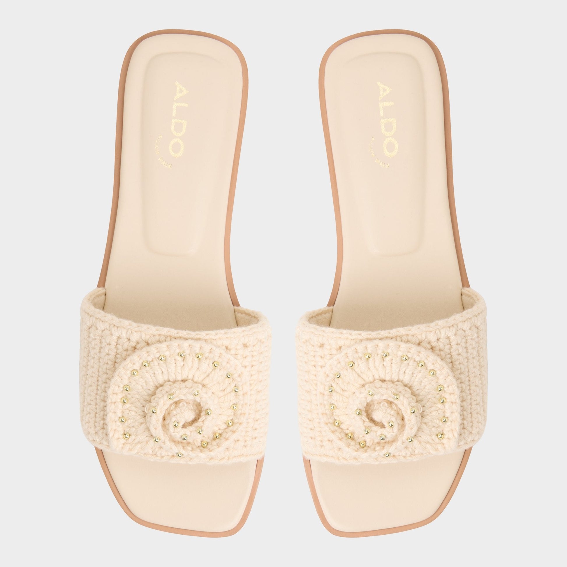 Aldo Sabbia Light Beige Women's Flats - Slide sandal Women