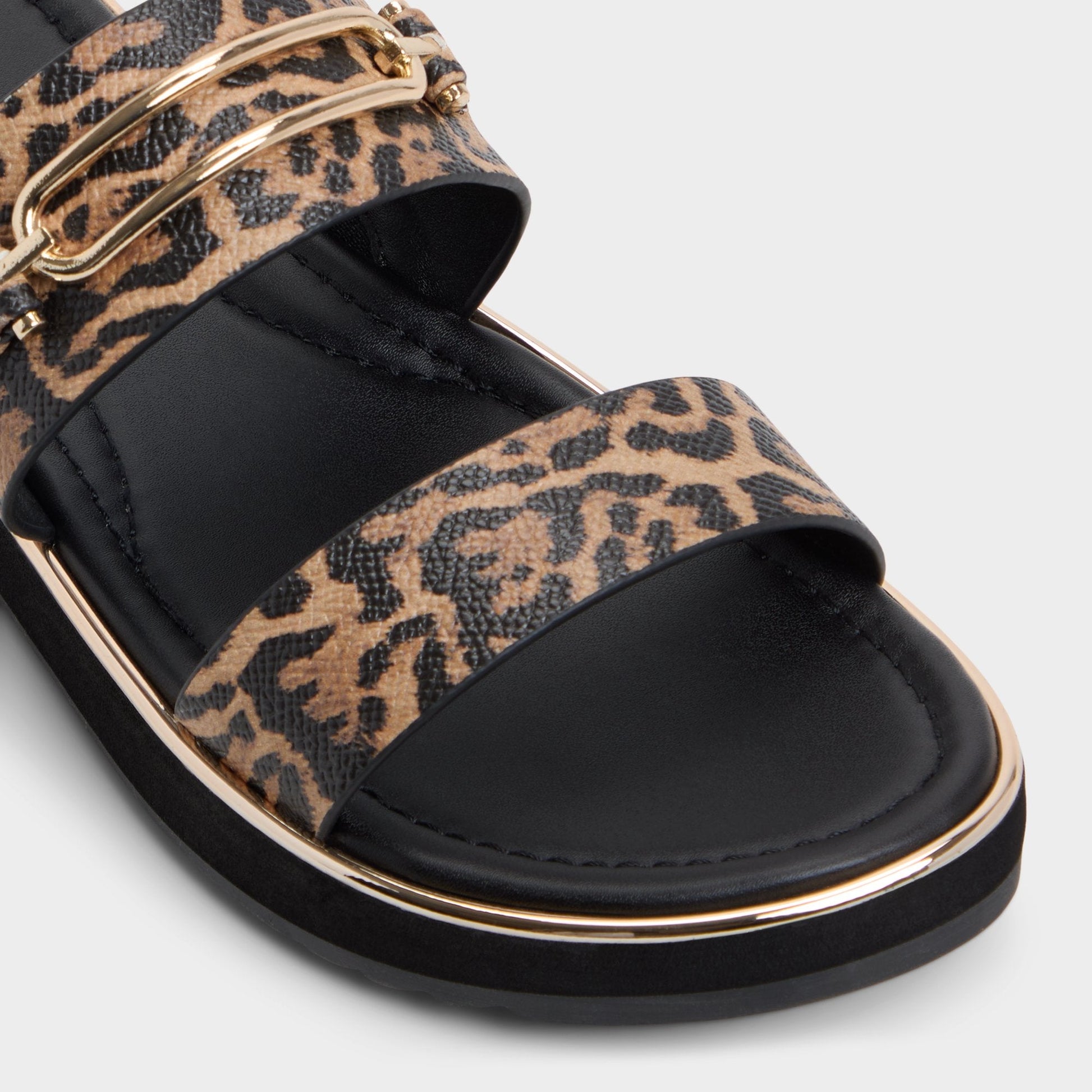 Aldo Lagoon Brown Multi Women's Flats - Strappy flat sandal, Footbed sandal Women