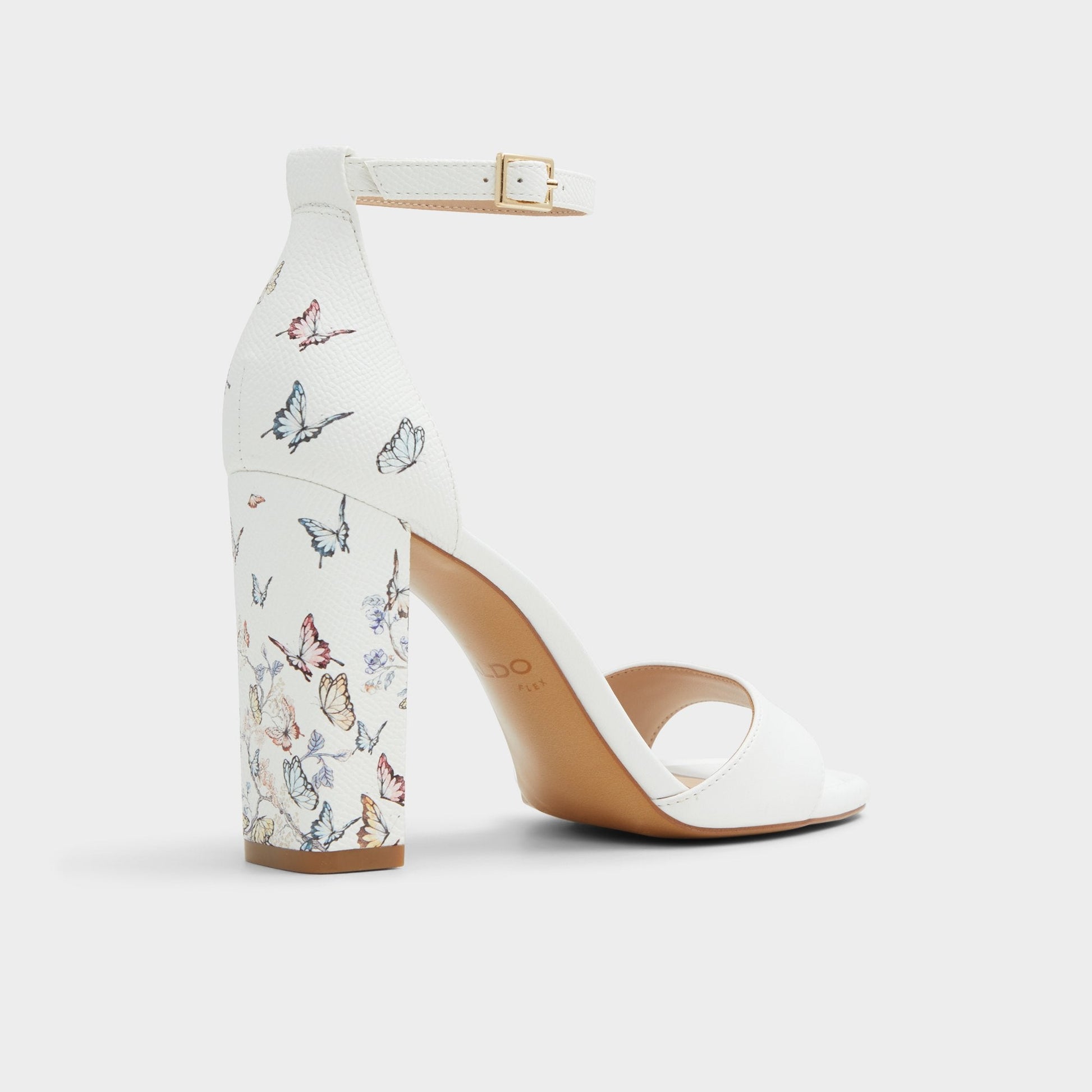 Aldo Enaegyn White Multi Women's Strappy sandals - Strappy heeled sandal, Block heel Women