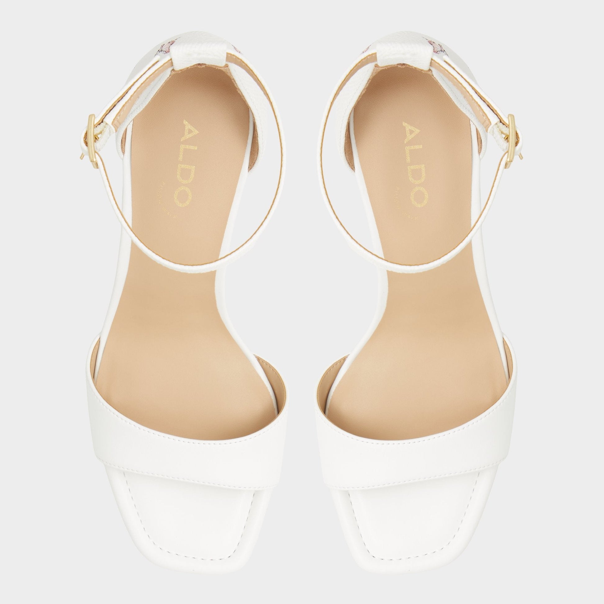Aldo Enaegyn White Multi Women's Strappy sandals - Strappy heeled sandal, Block heel Women